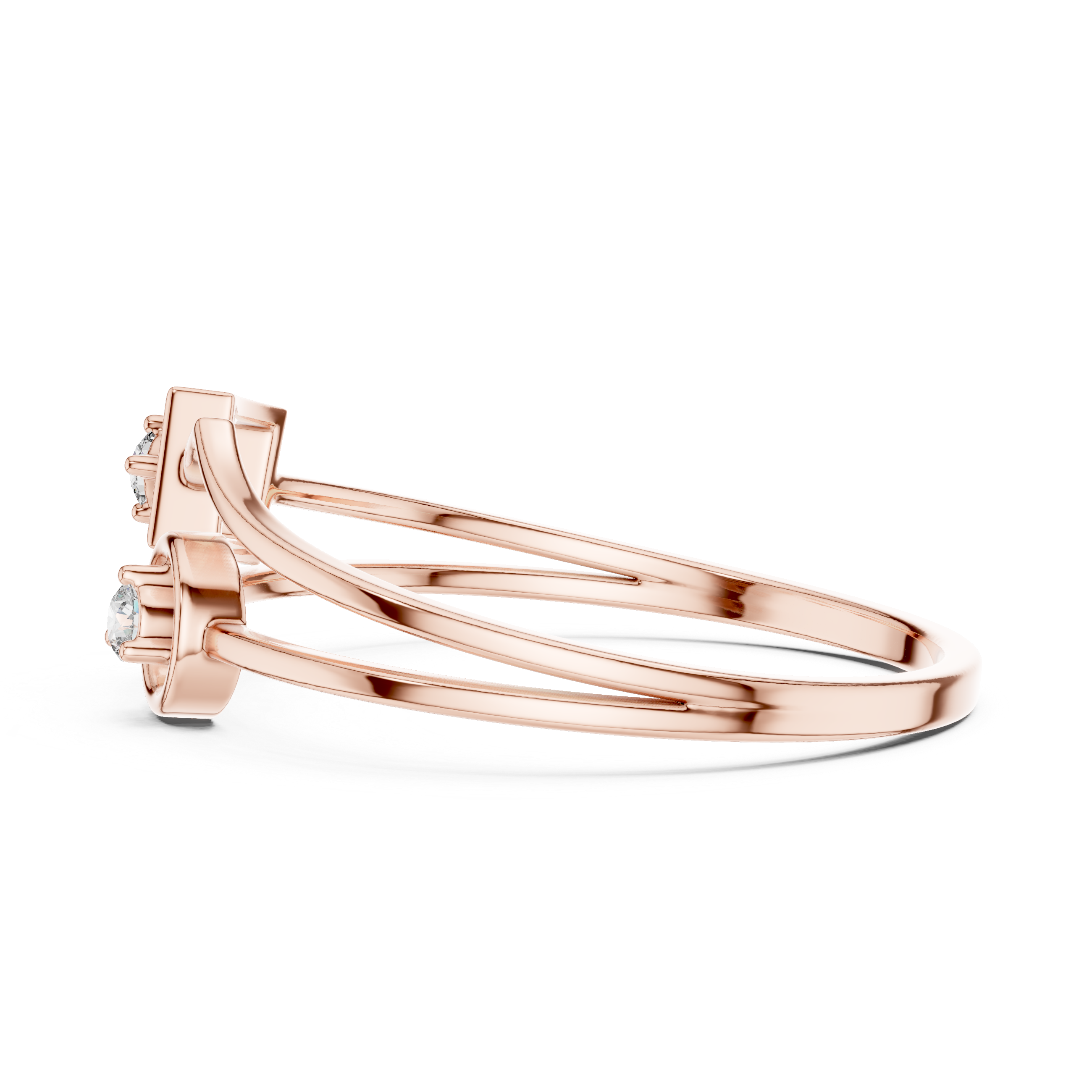 Modern Dual Diamond Ring