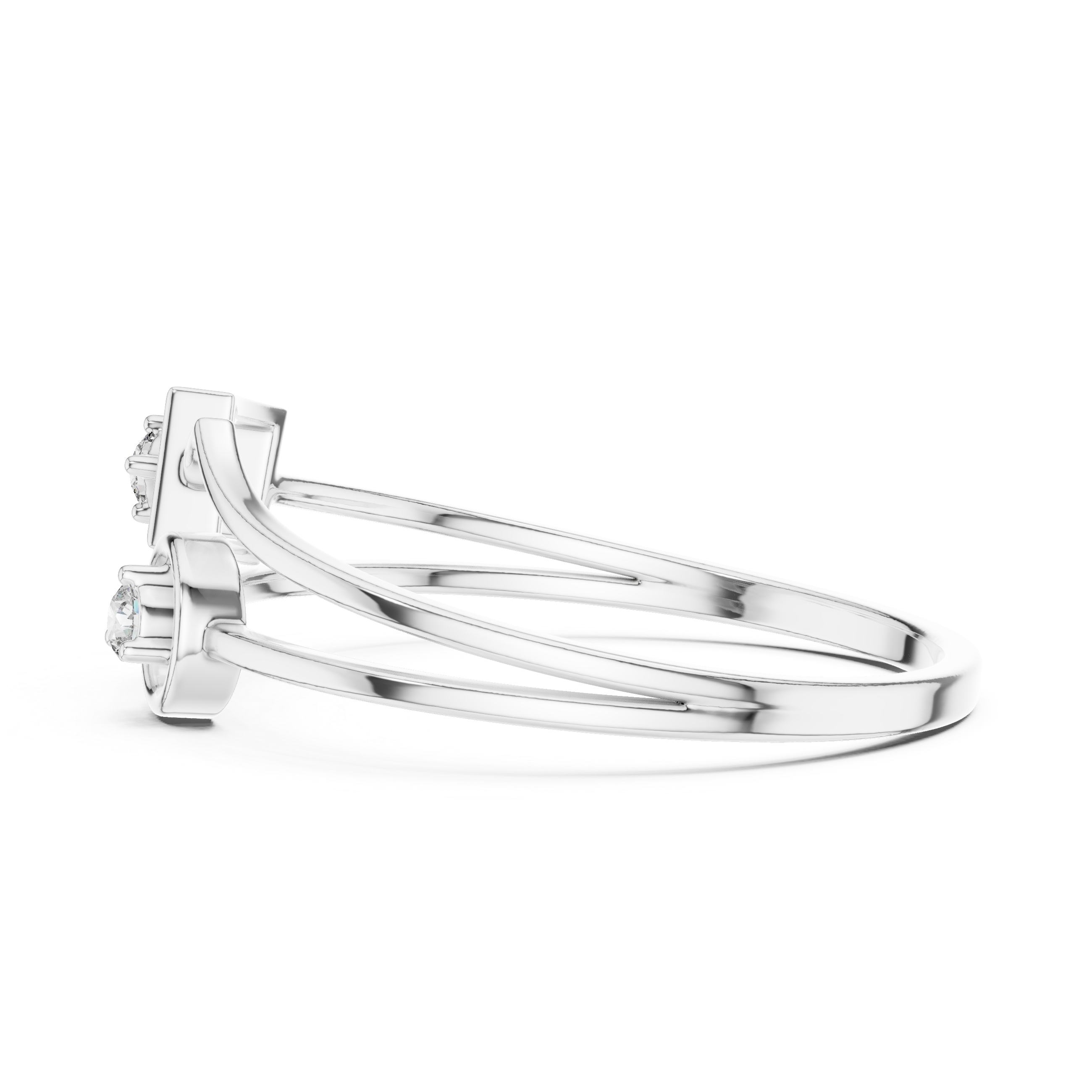 Modern Dual Diamond Ring