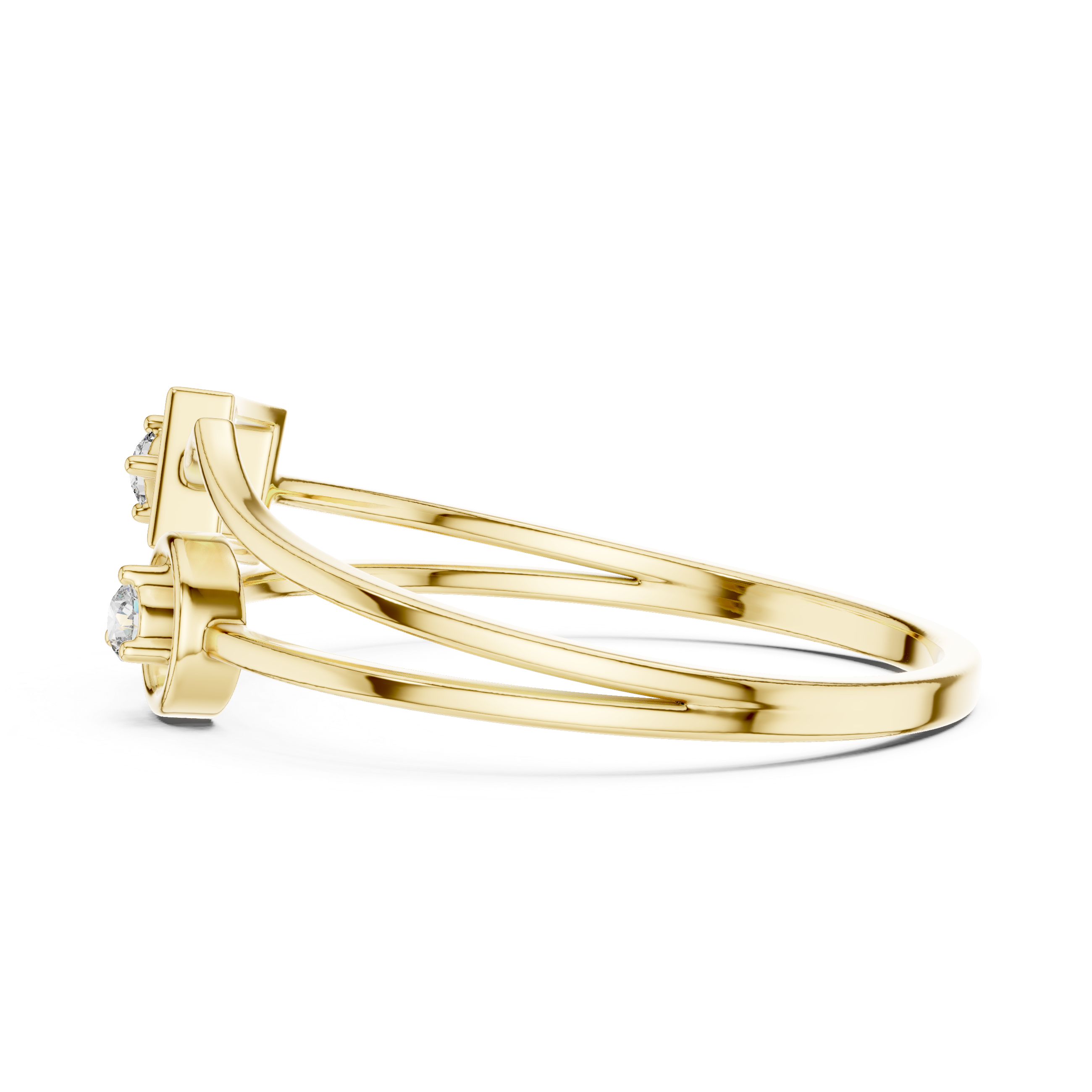 Modern Dual Diamond Ring