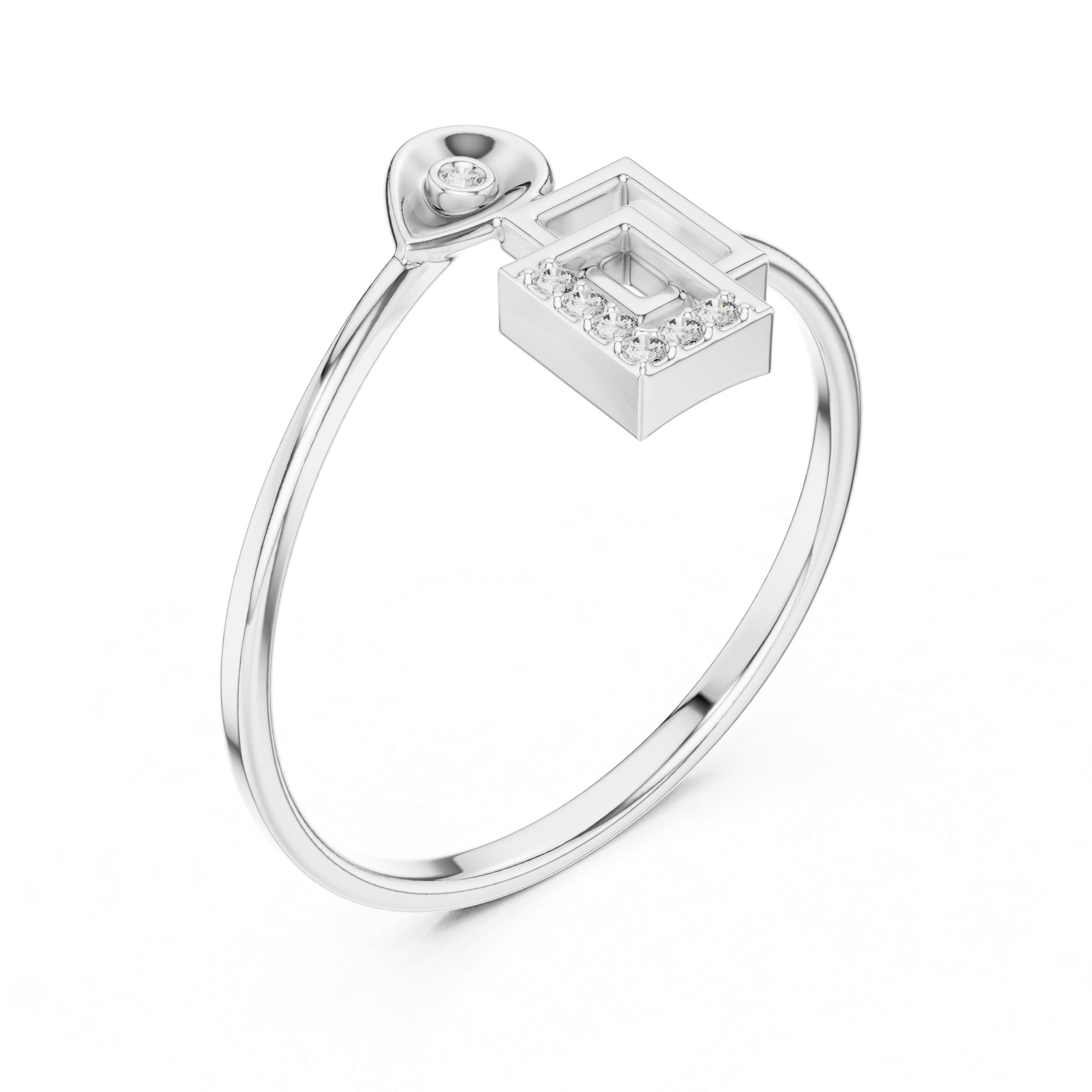 Modern Geometric Diamond Ring
