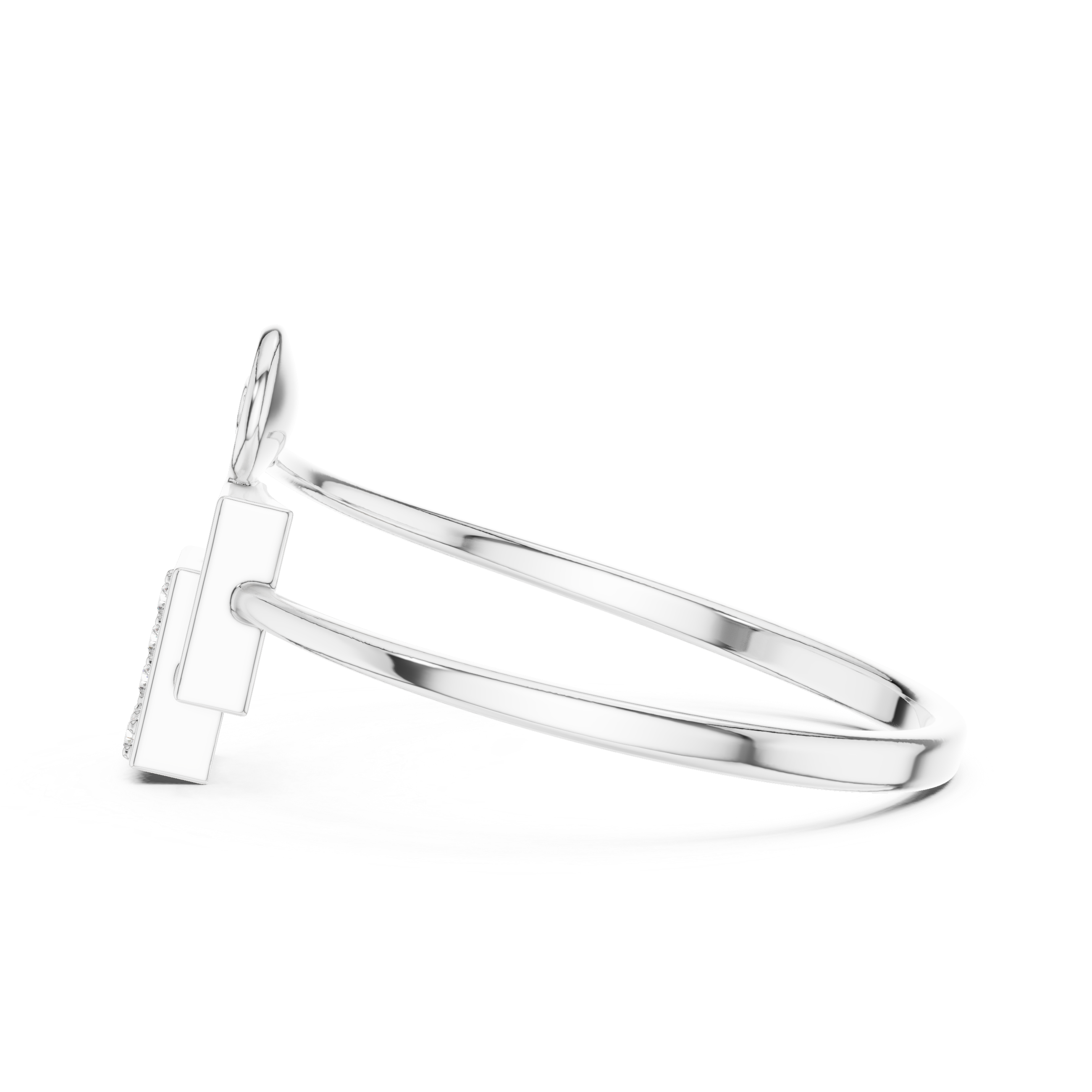 Modern Geometric Diamond Ring