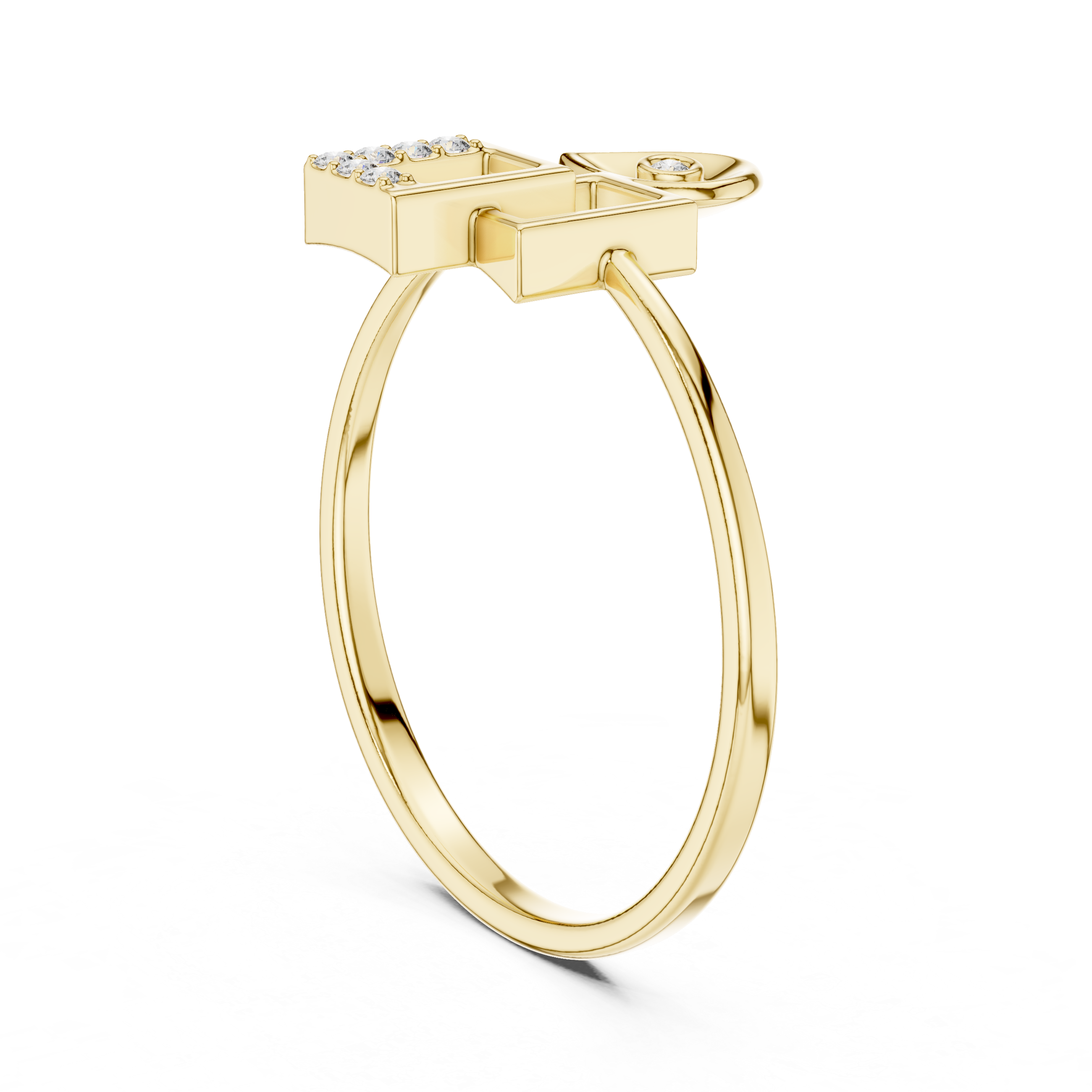 Modern Geometric Diamond Ring