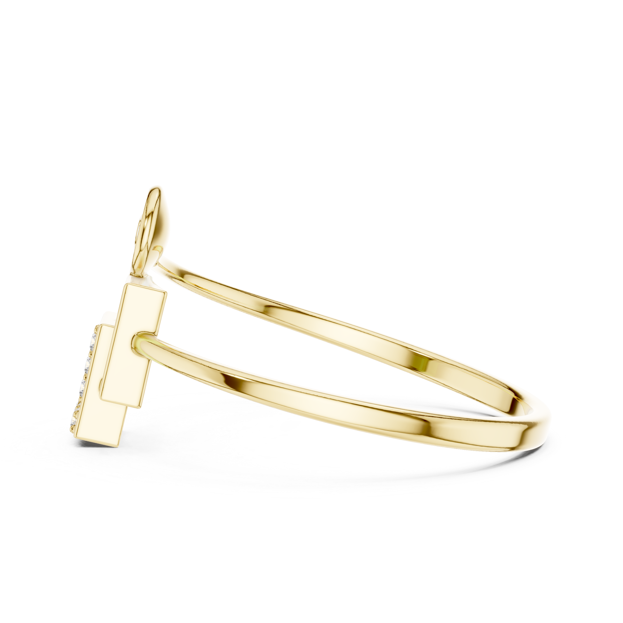 Modern Geometric Diamond Ring