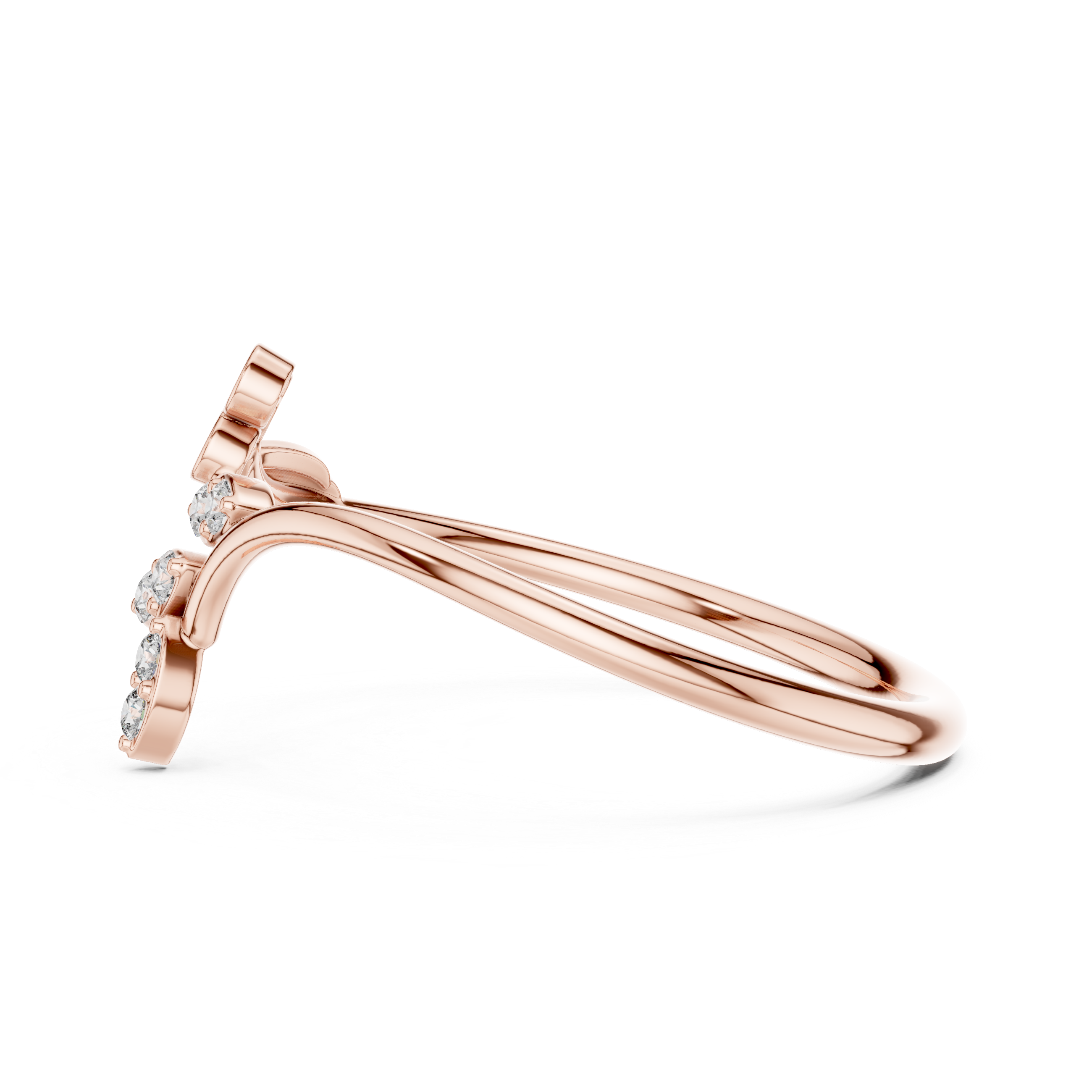 Floral Diamond Branch Ring