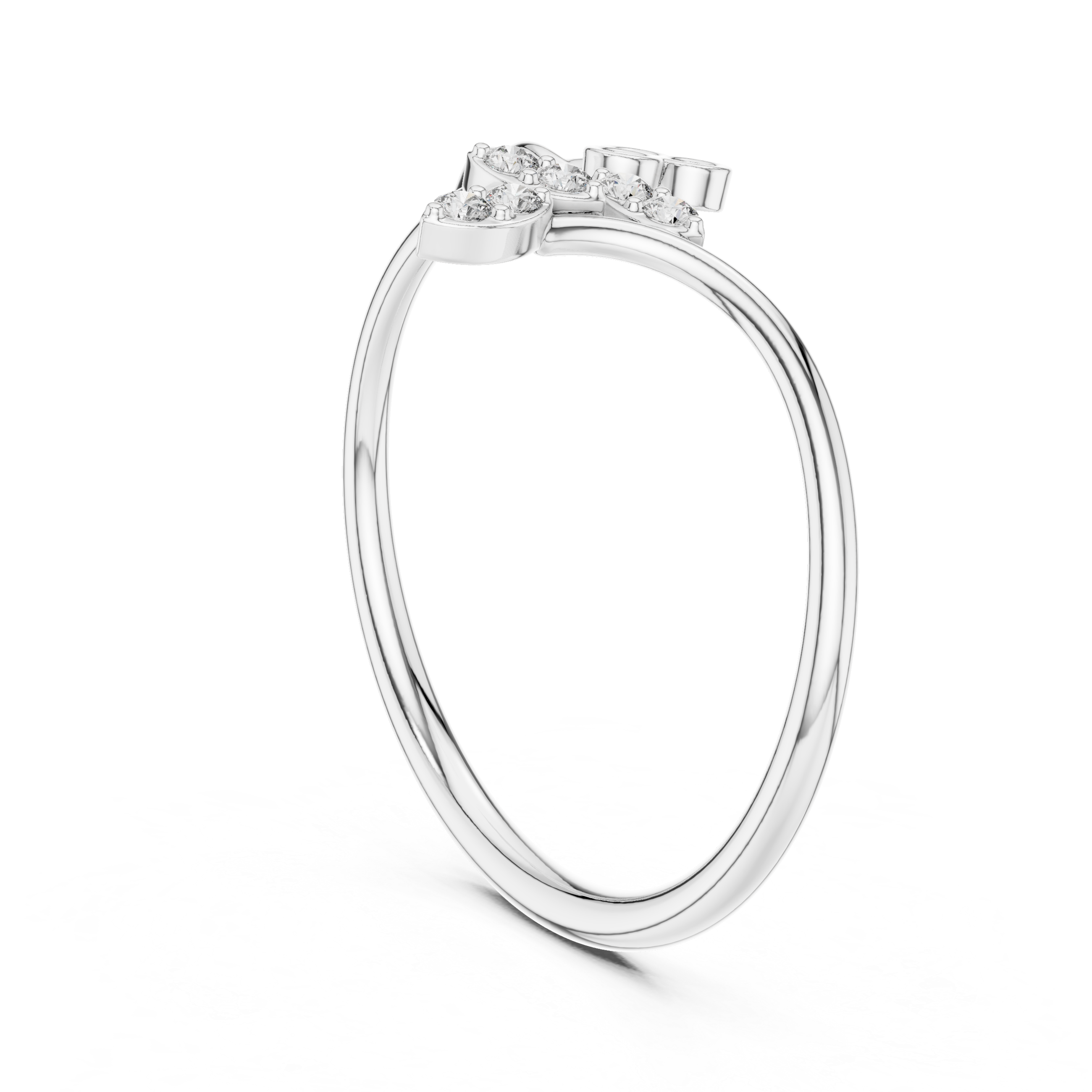 Floral Diamond Branch Ring