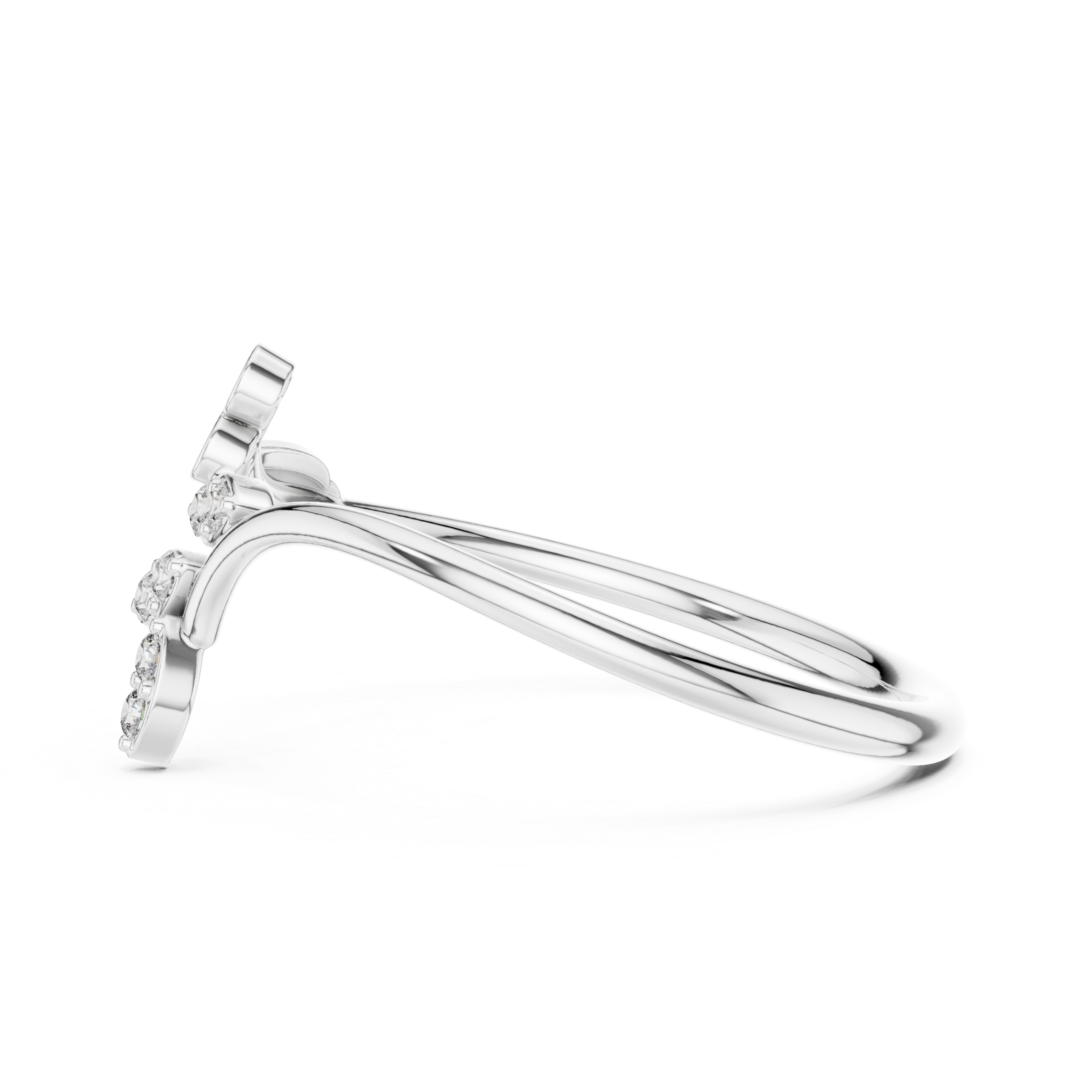 Floral Diamond Branch Ring