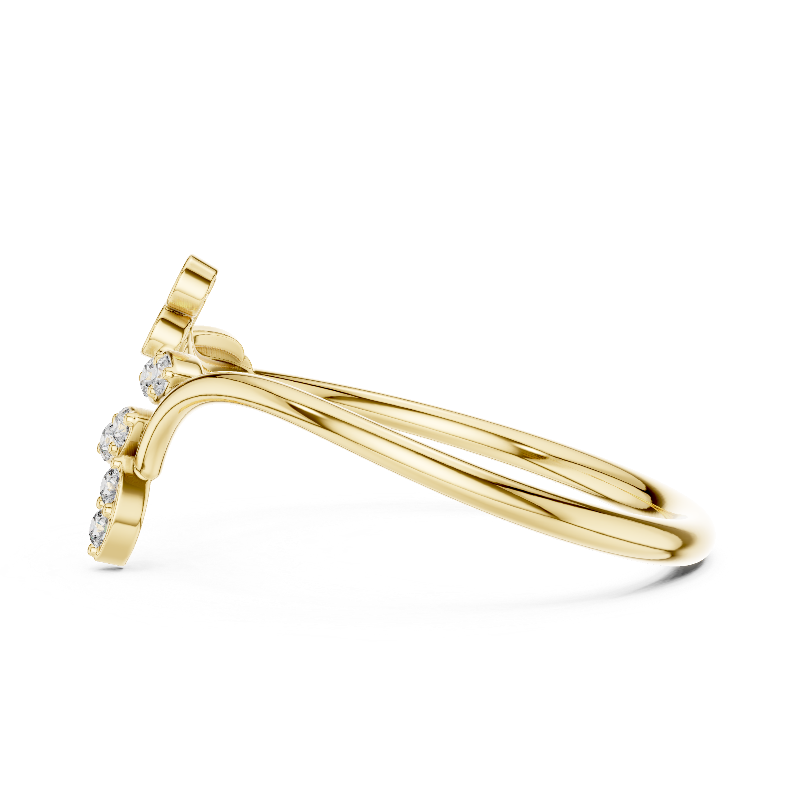 Floral Diamond Branch Ring