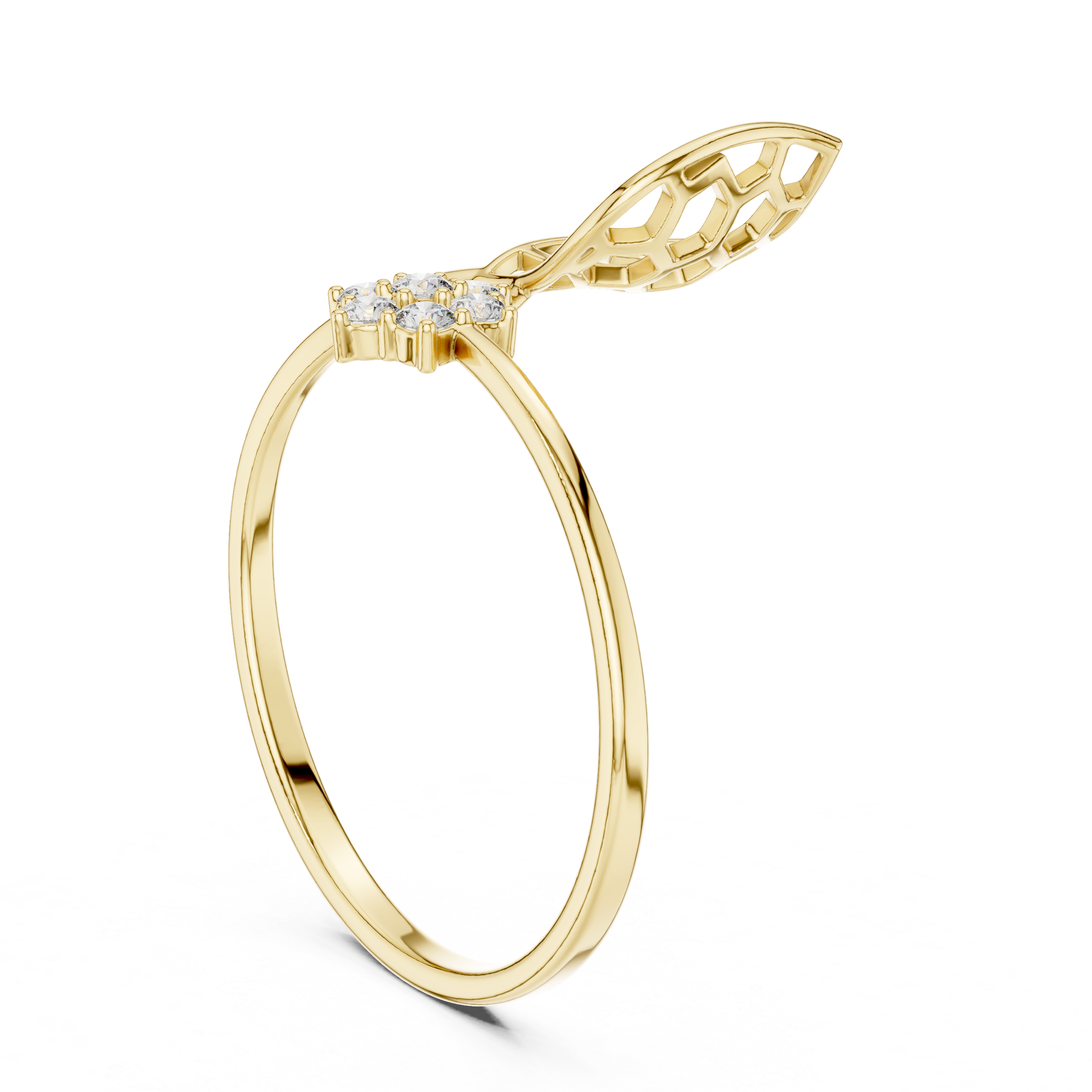 Modern Honeycomb Diamond Ring
