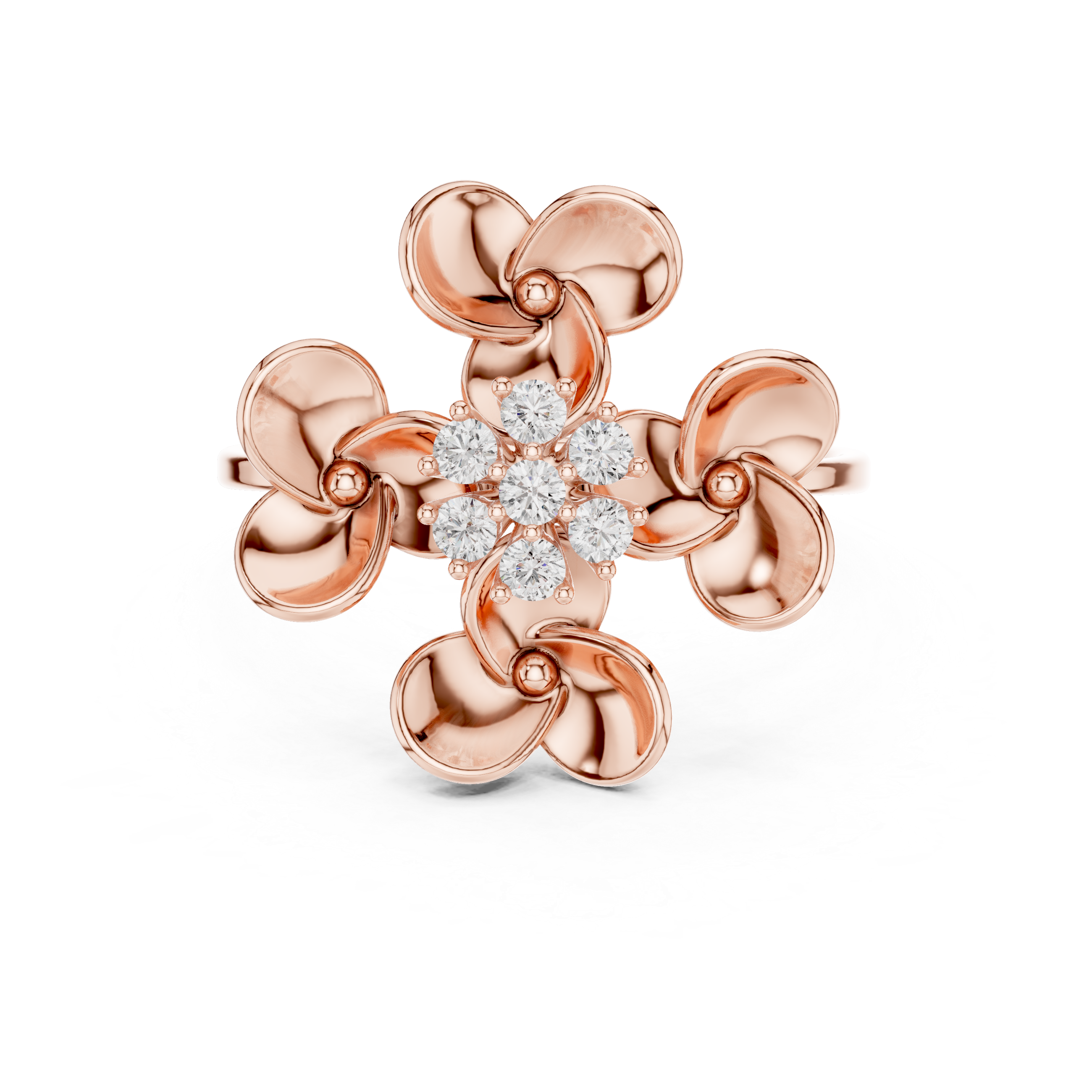 Floral Diamond Cluster Ring