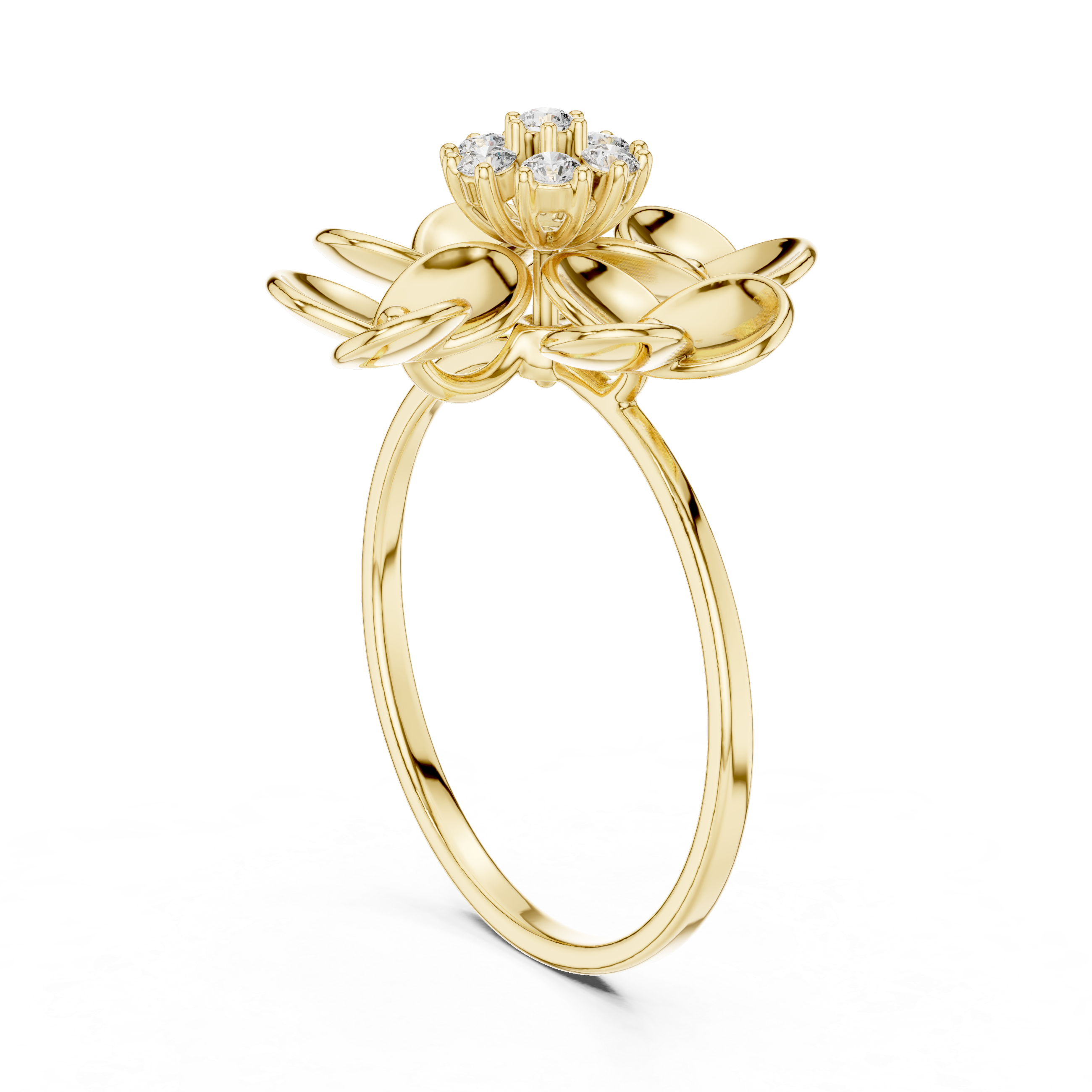 Floral Diamond Cluster Ring