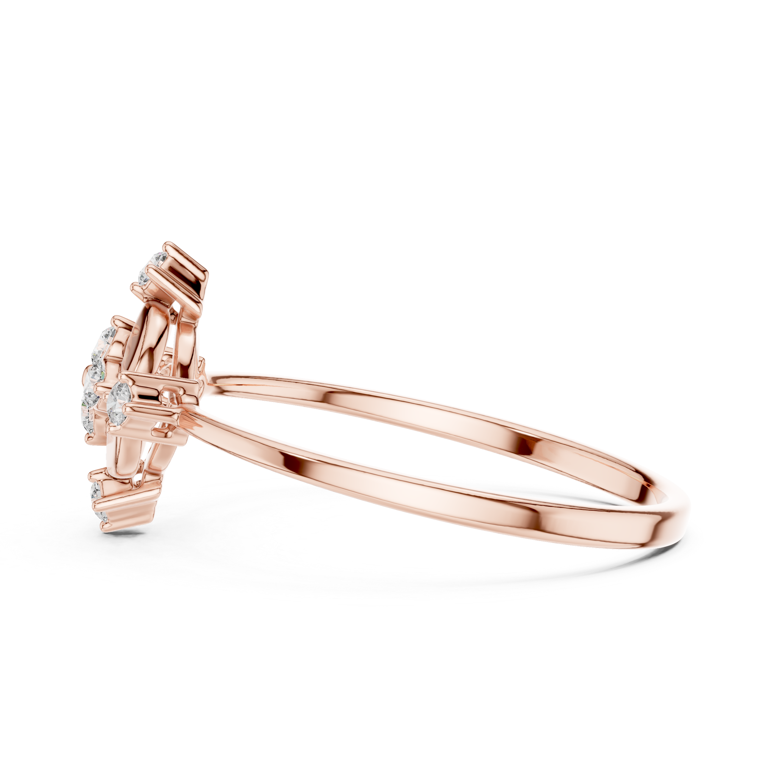 Compass Diamond Cluster Ring