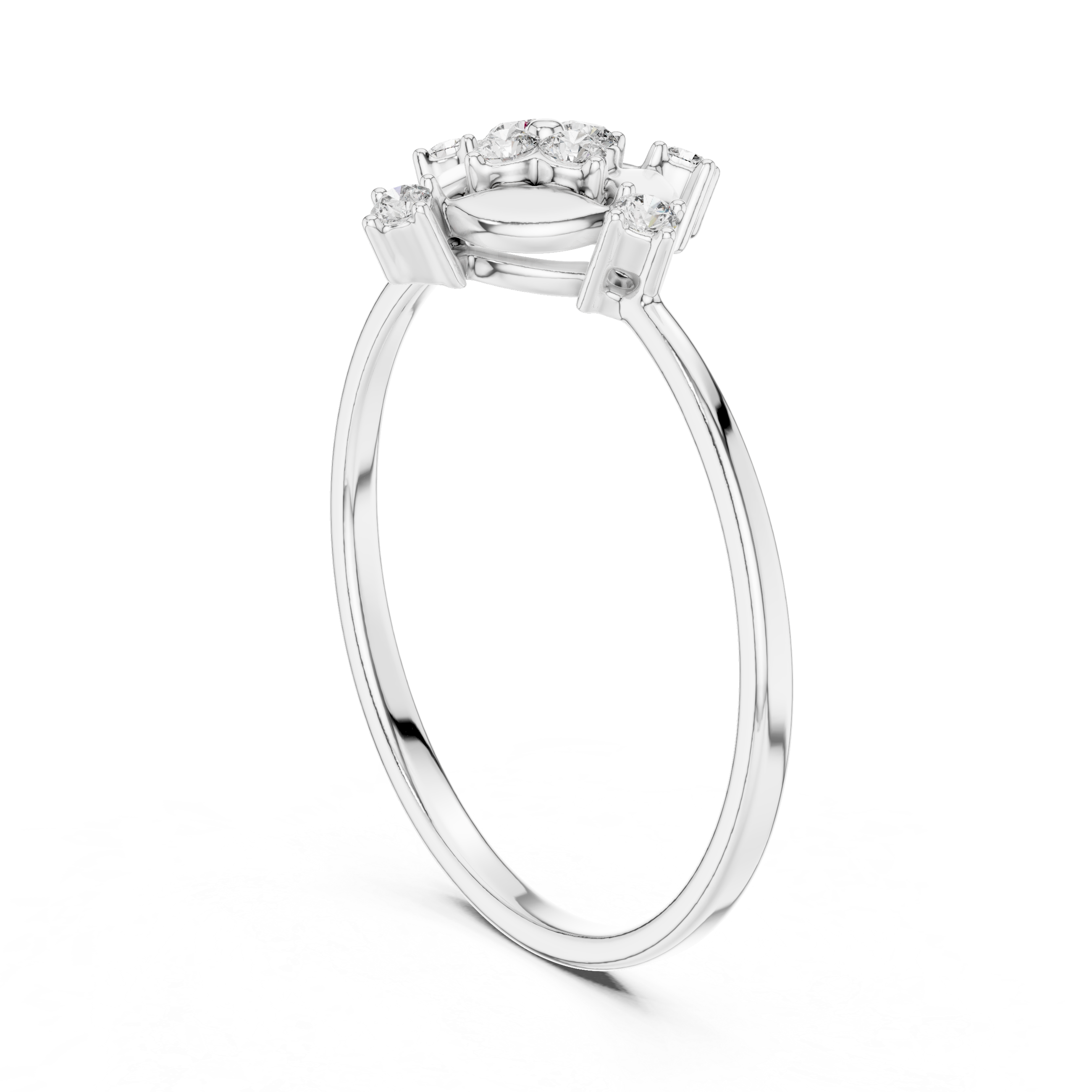 Compass Diamond Cluster Ring