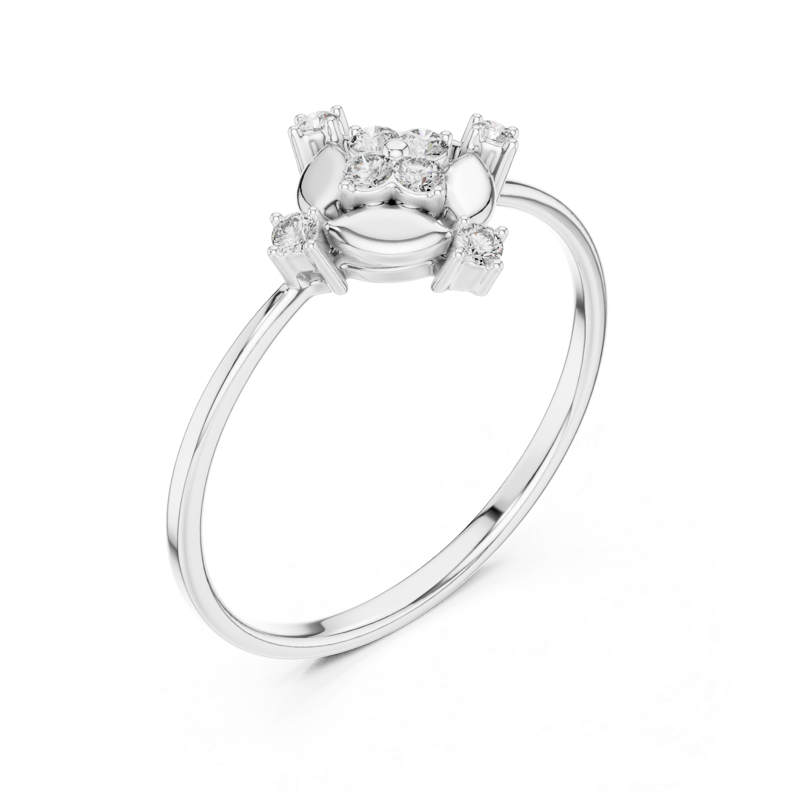 Compass Diamond Cluster Ring