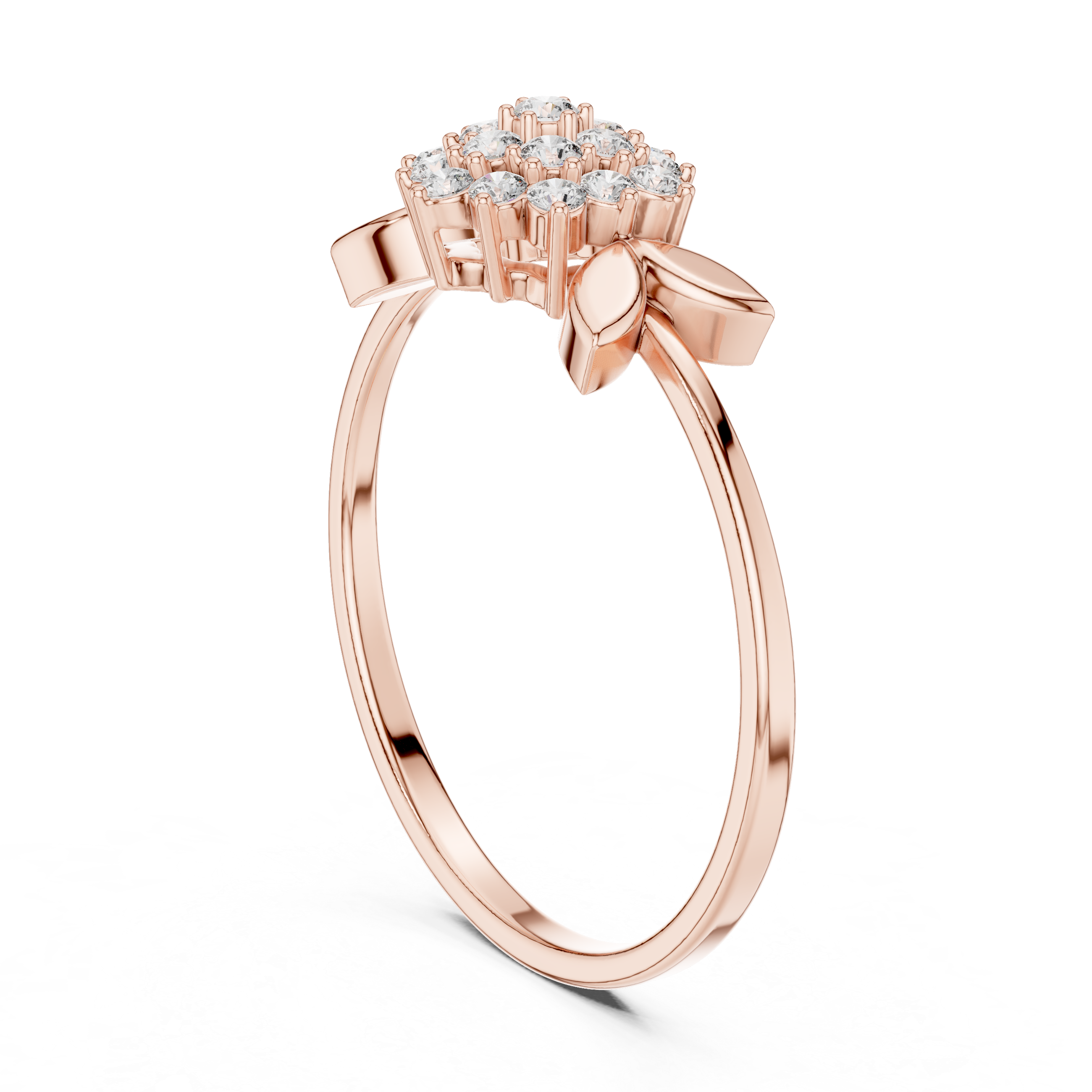 Leaf Cluster Diamond Ring