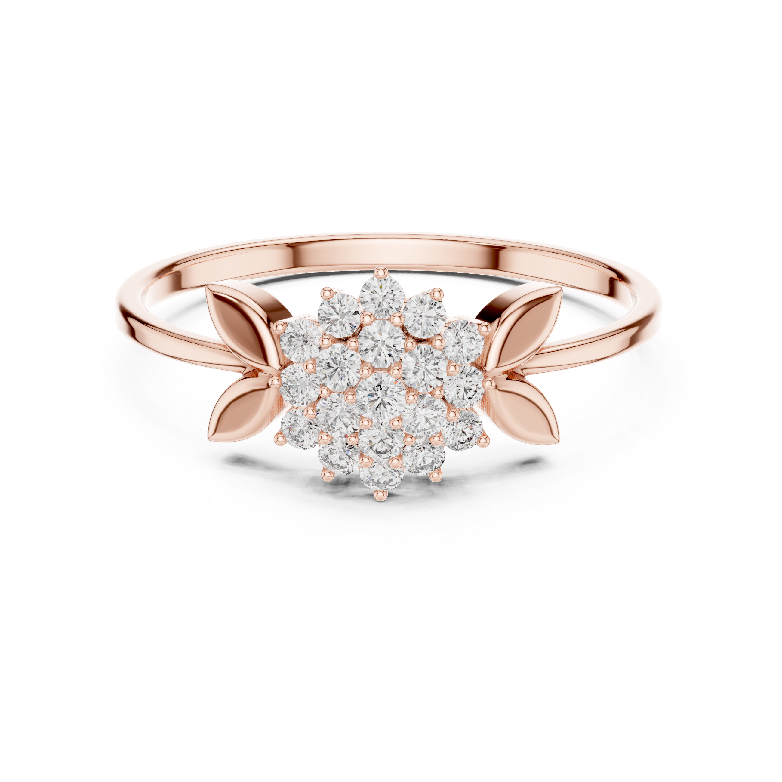 Leaf Cluster Diamond Ring