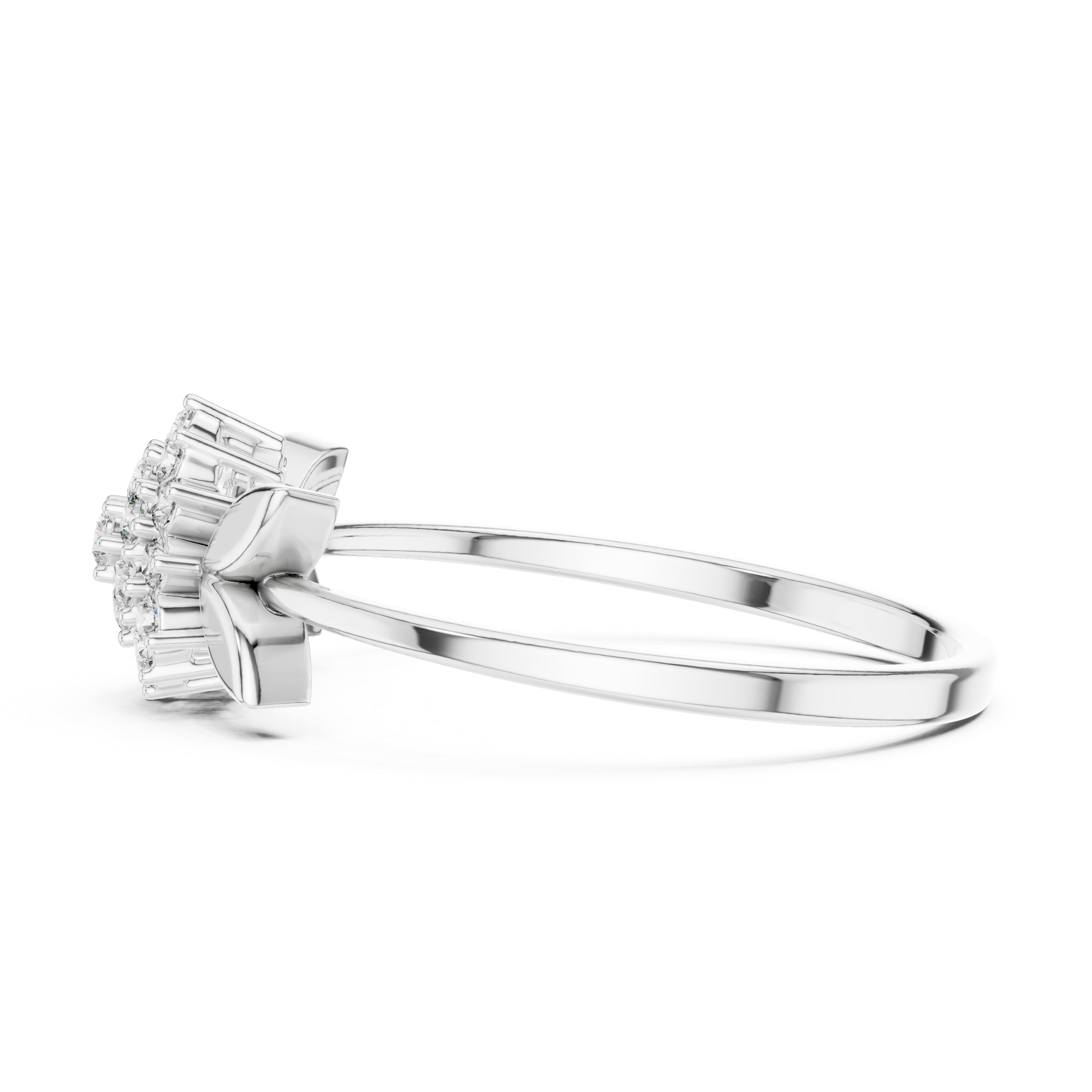 Leaf Cluster Diamond Ring