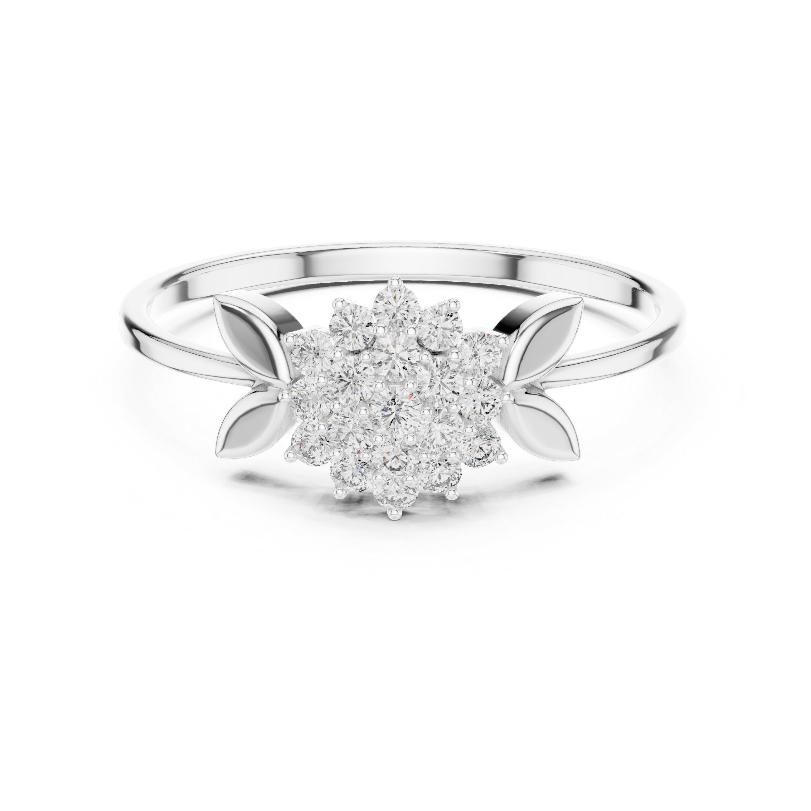 Leaf Cluster Diamond Ring