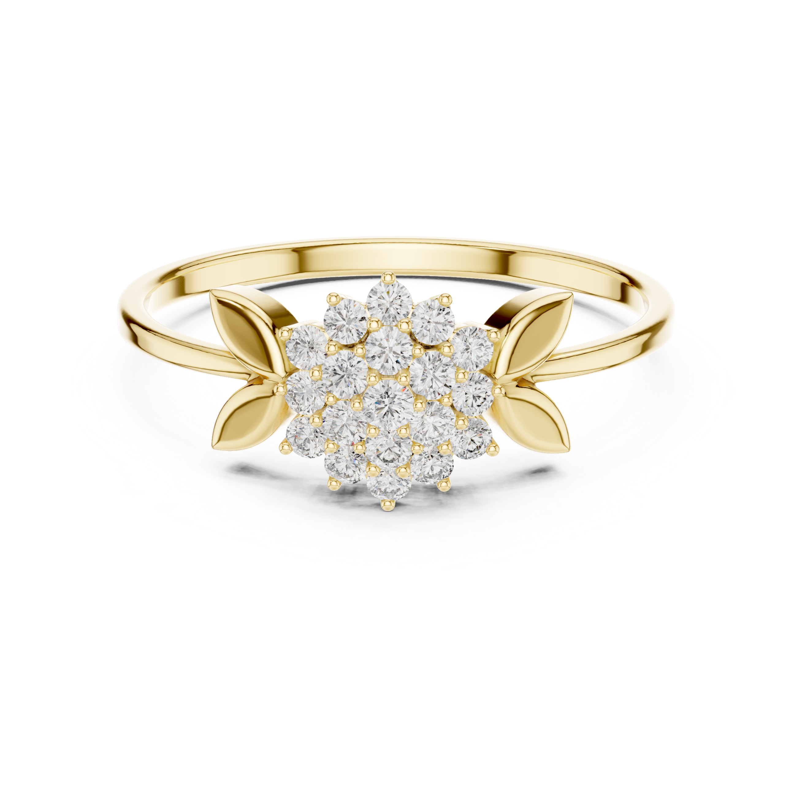 Leaf Cluster Diamond Ring