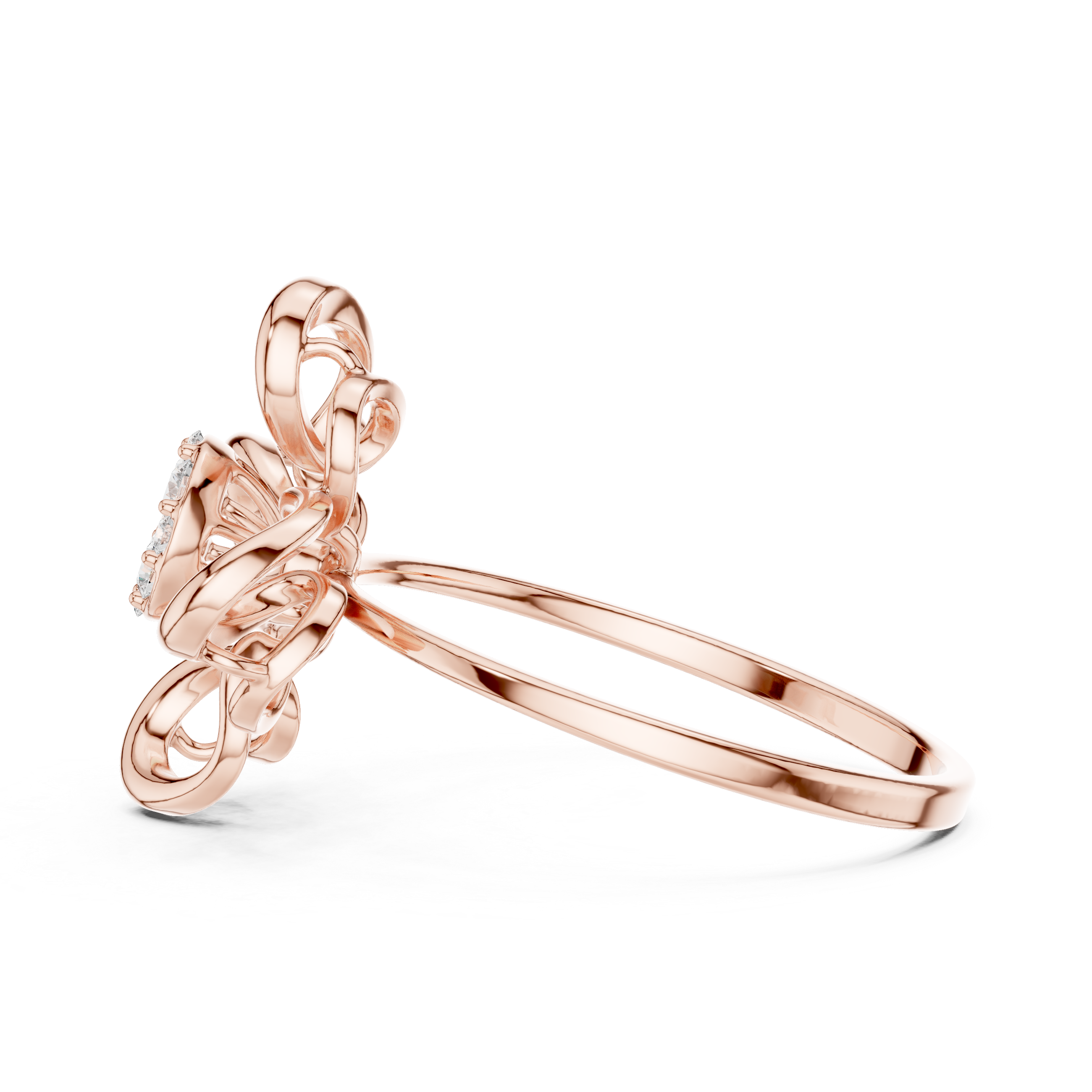 Loop Flower Diamond Ring