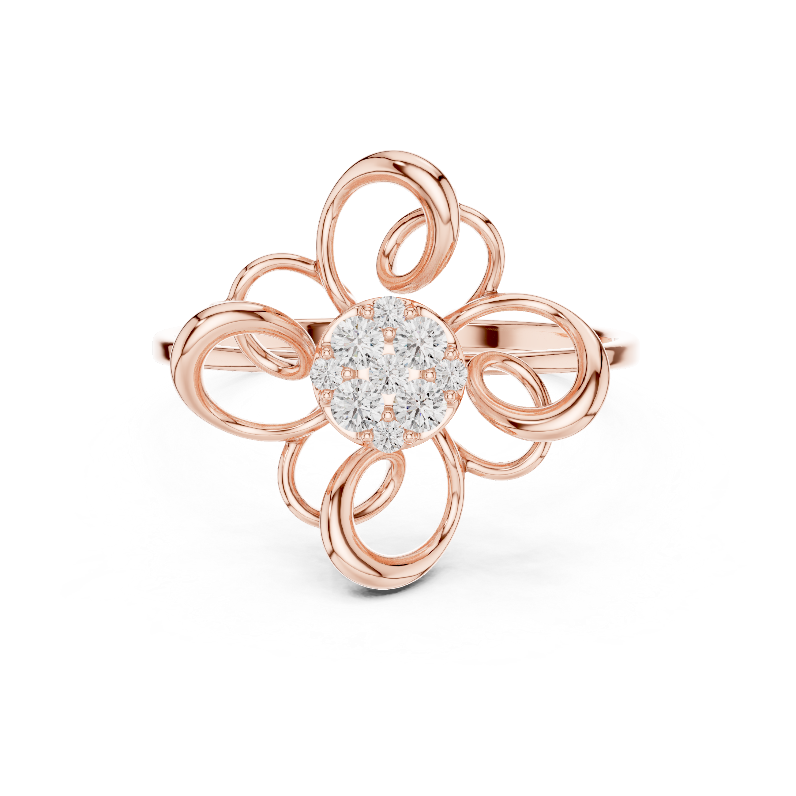 Loop Flower Diamond Ring