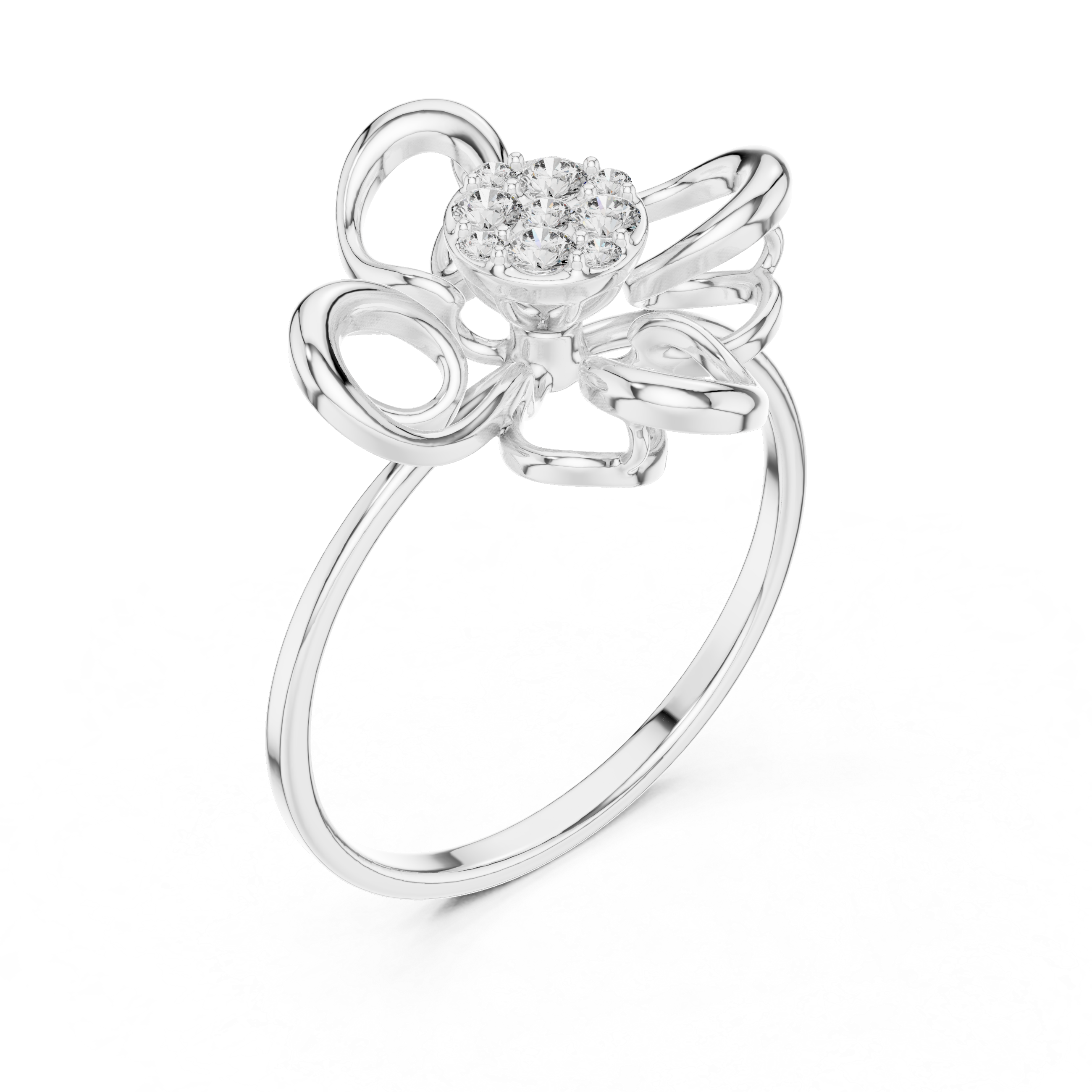 Loop Flower Diamond Ring