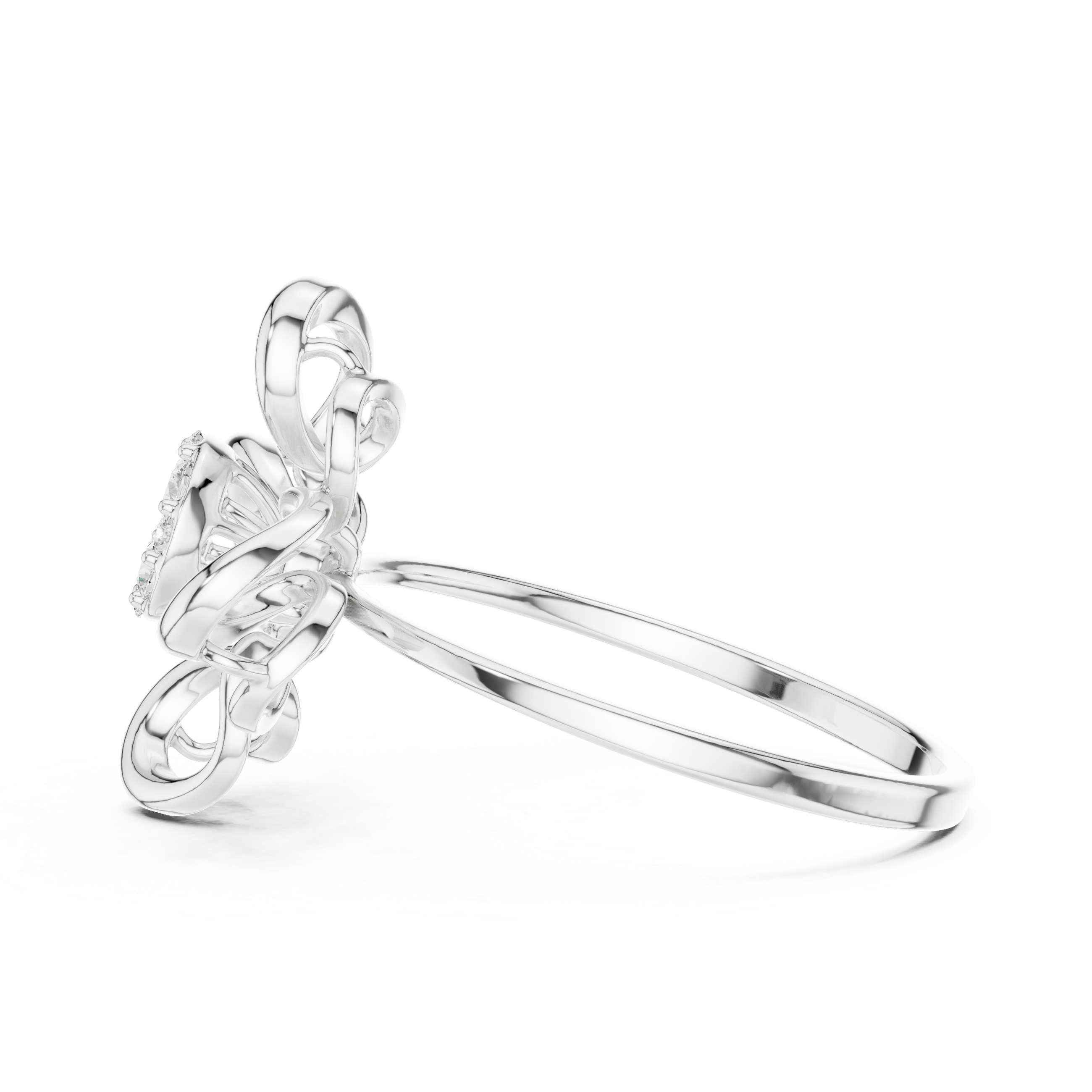 Loop Flower Diamond Ring
