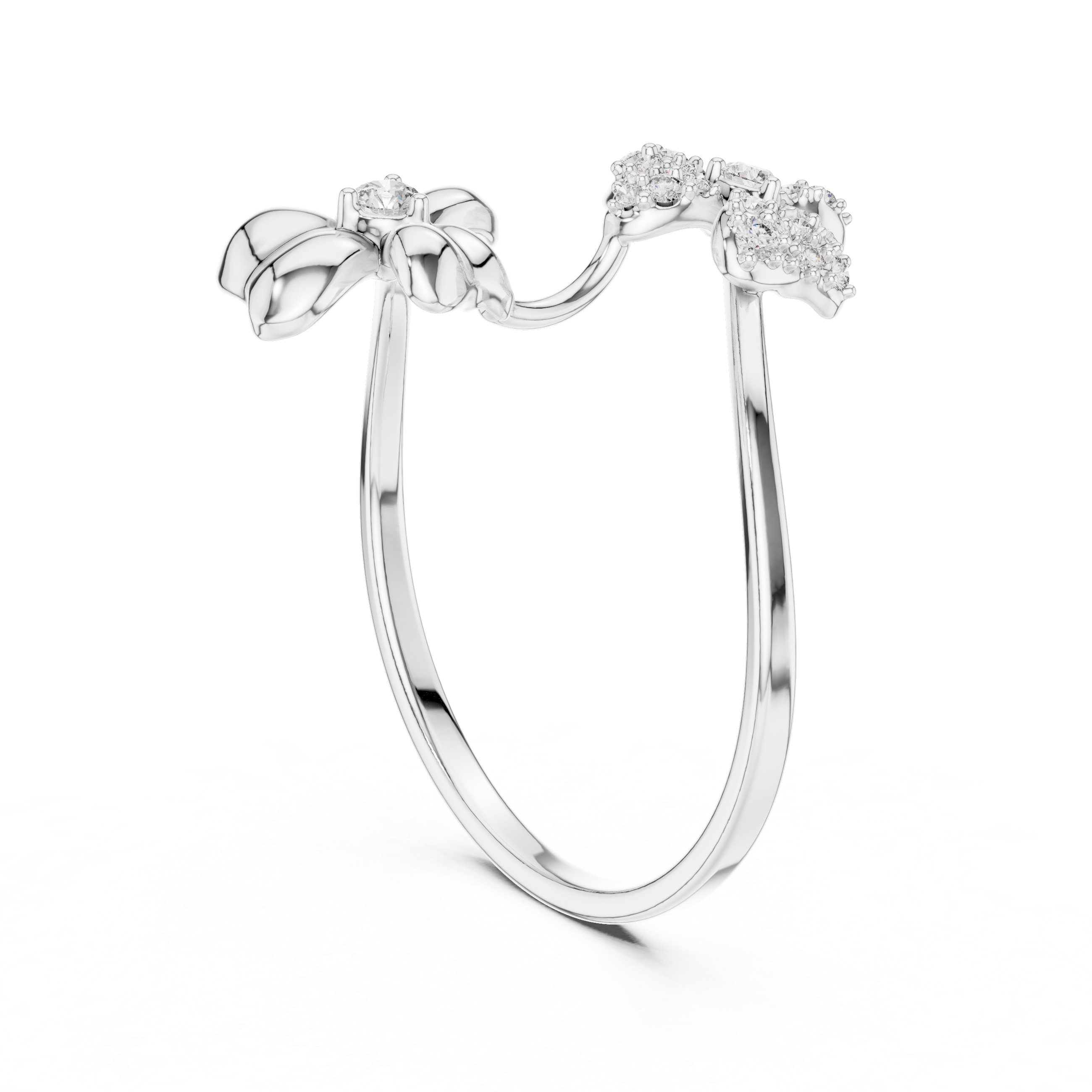 Dual Flower Diamond Ring