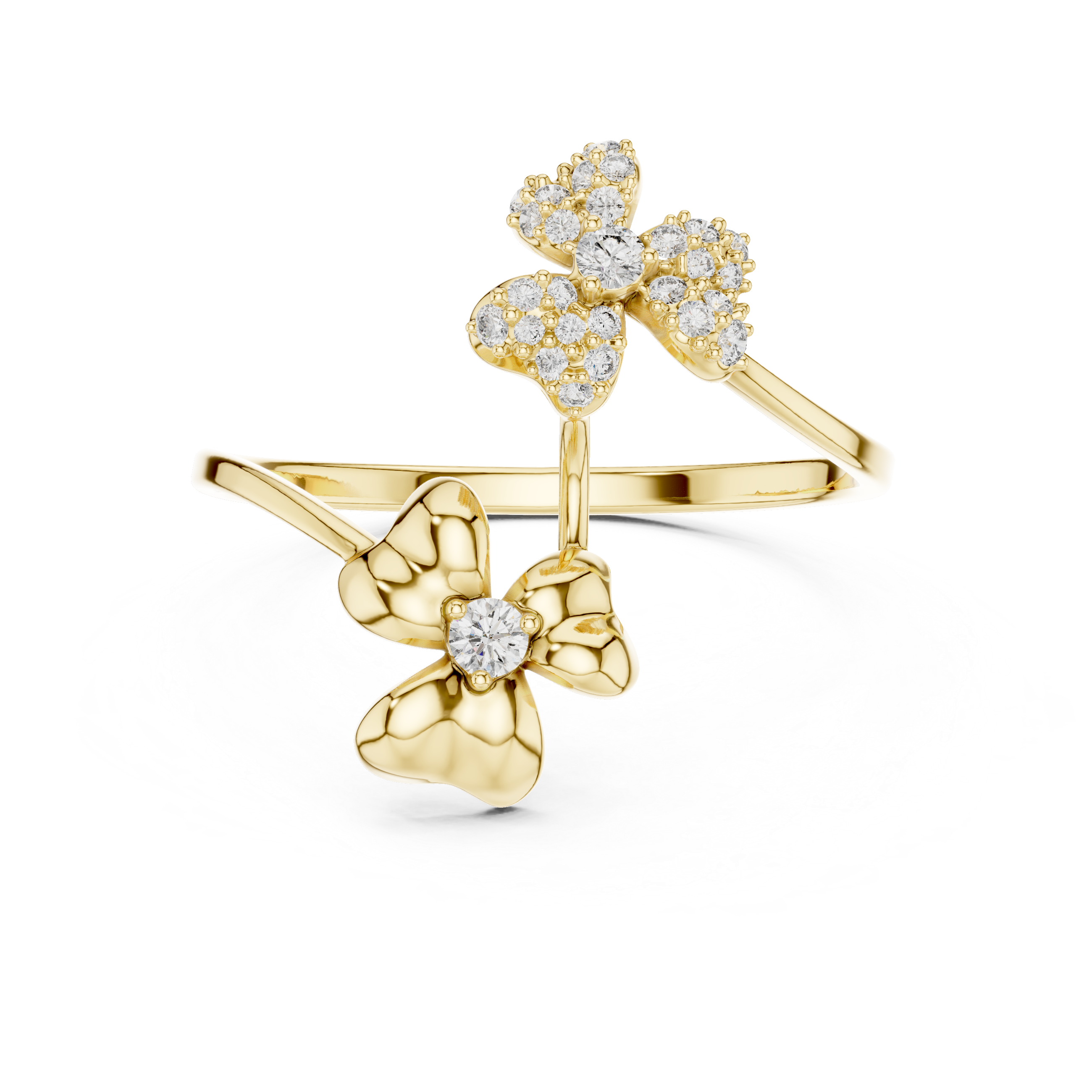 Dual Flower Diamond Ring