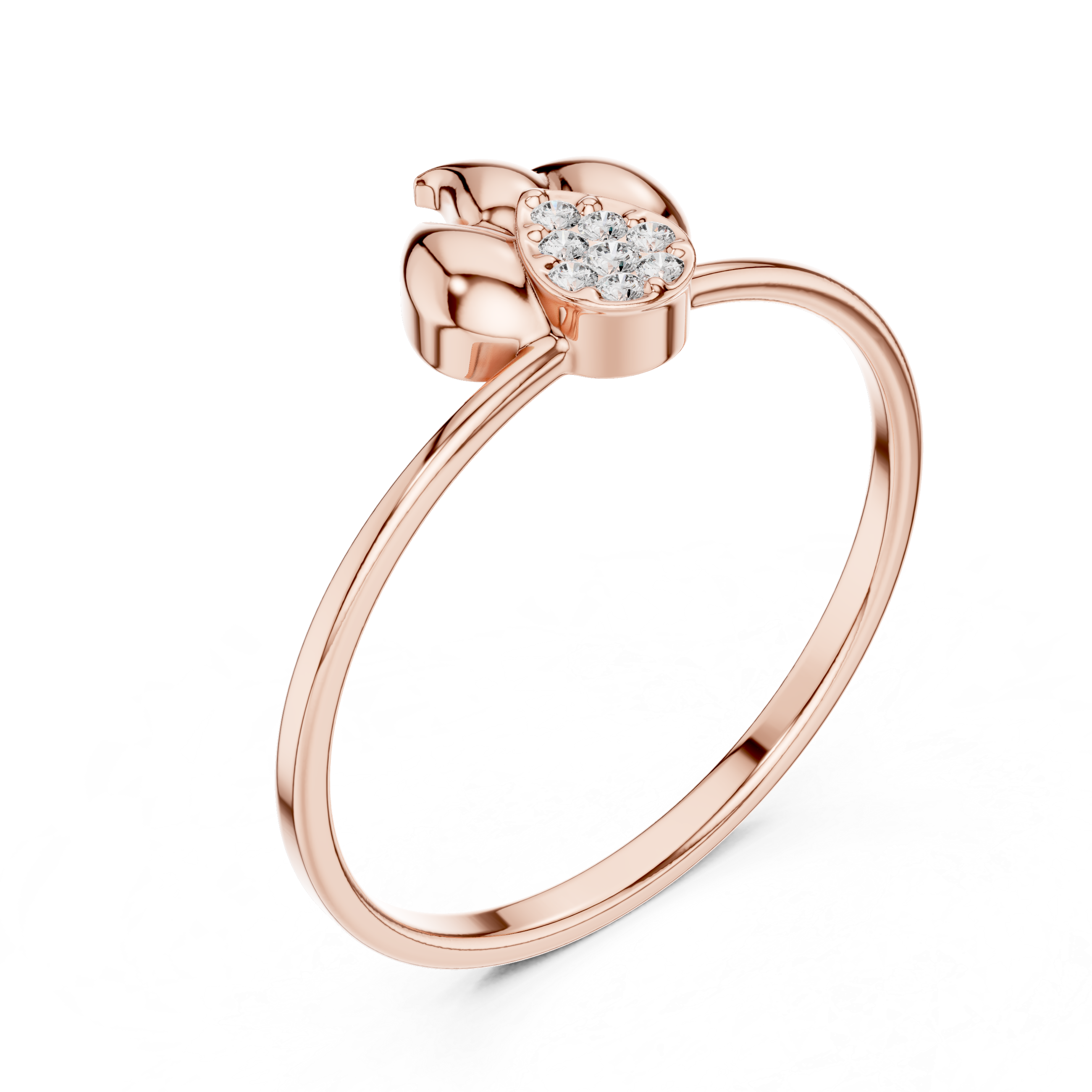 Flame Petal Diamond Ring