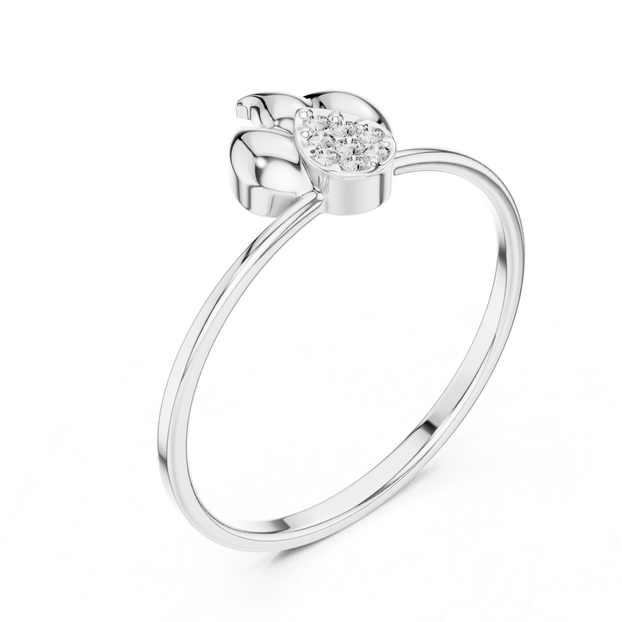 Flame Petal Diamond Ring