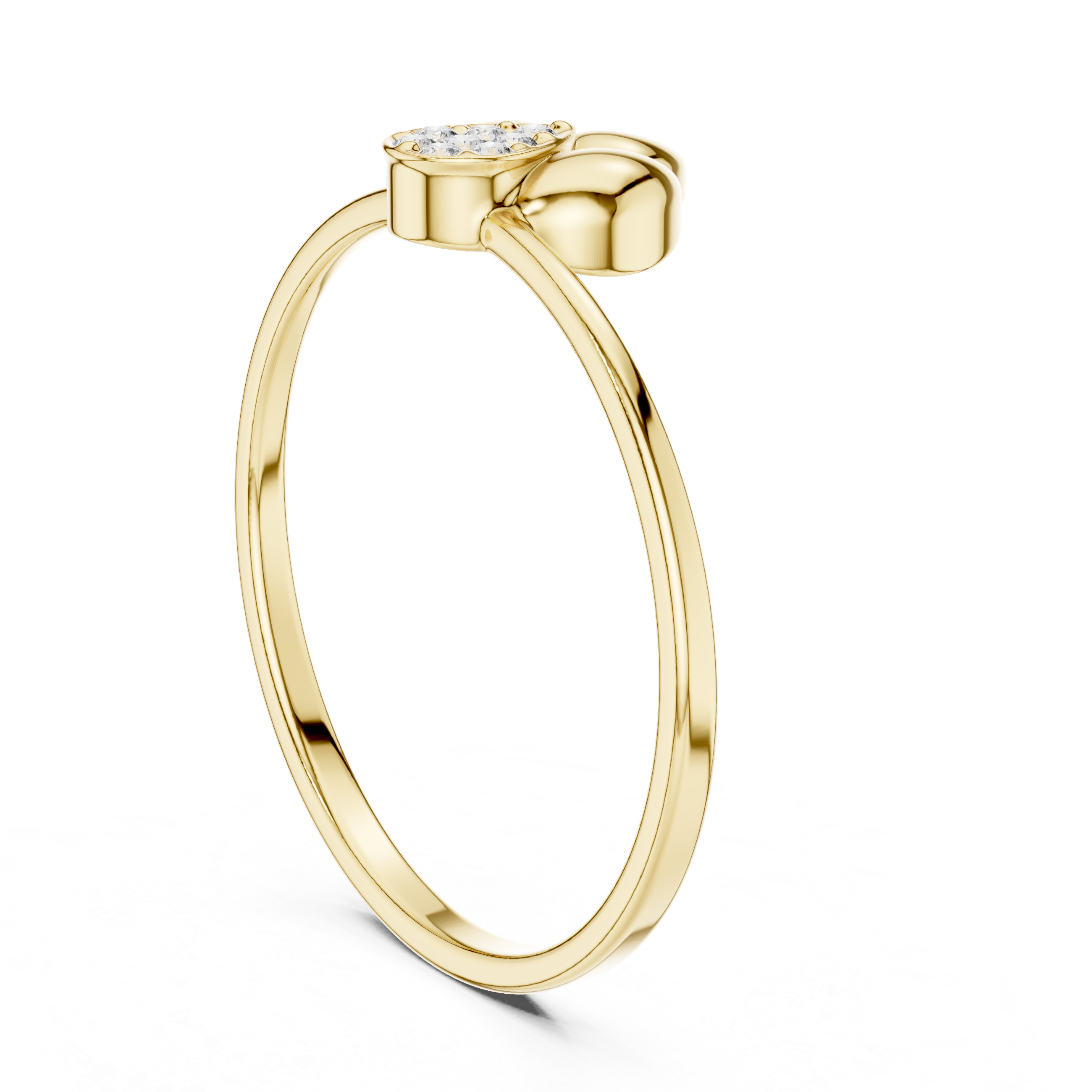 Flame Petal Diamond Ring