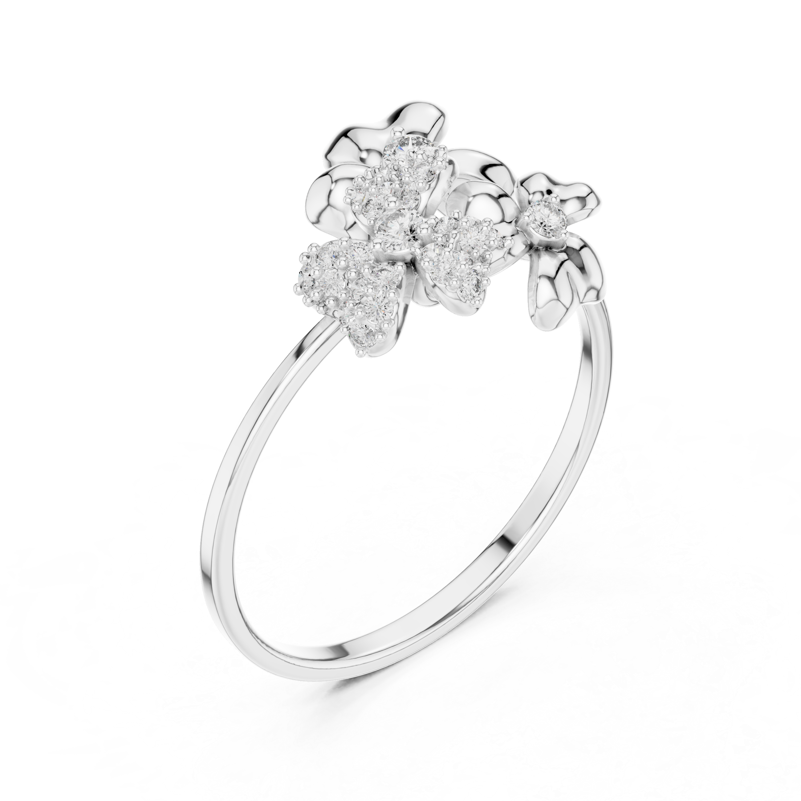 Floral Cluster Diamond Ring
