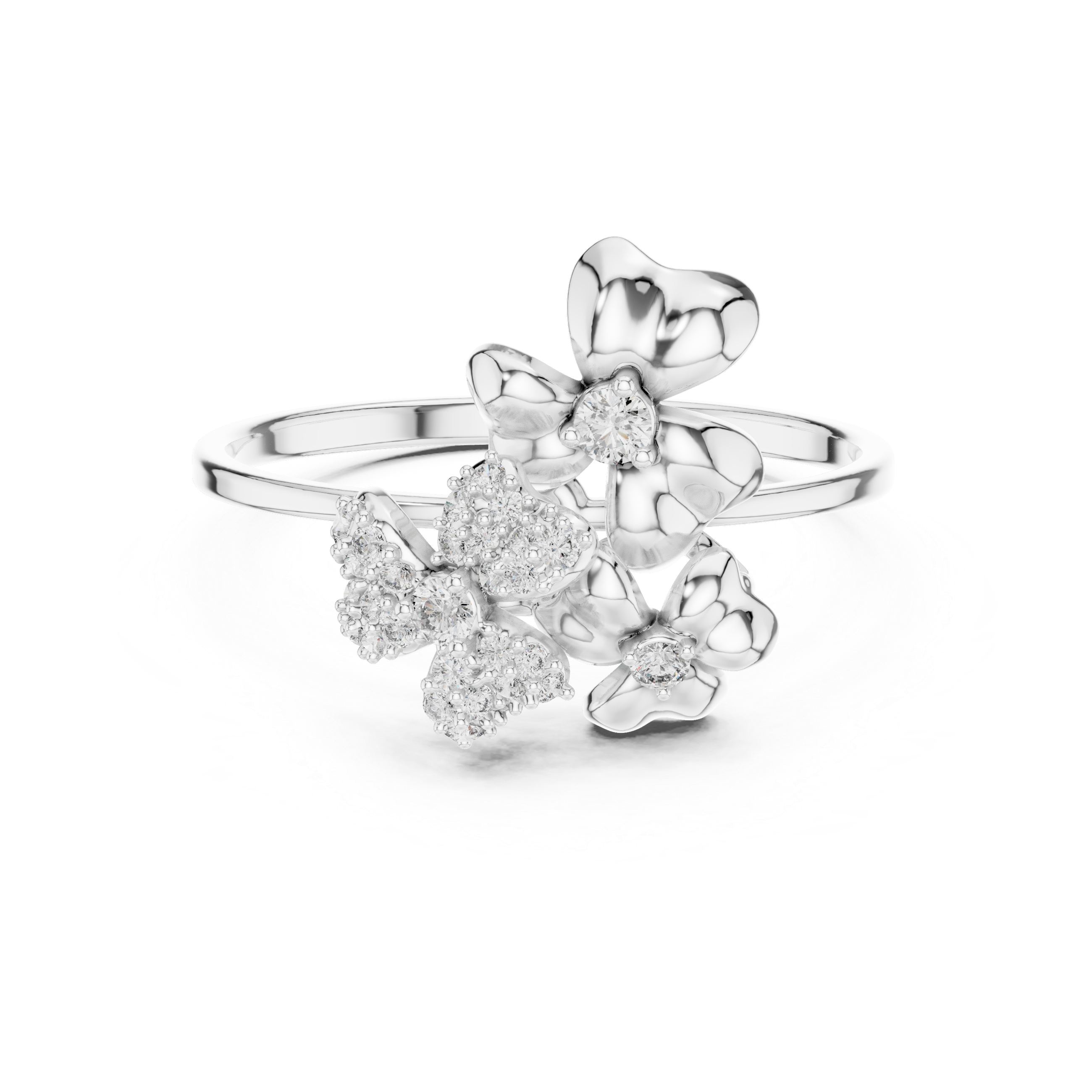Floral Cluster Diamond Ring
