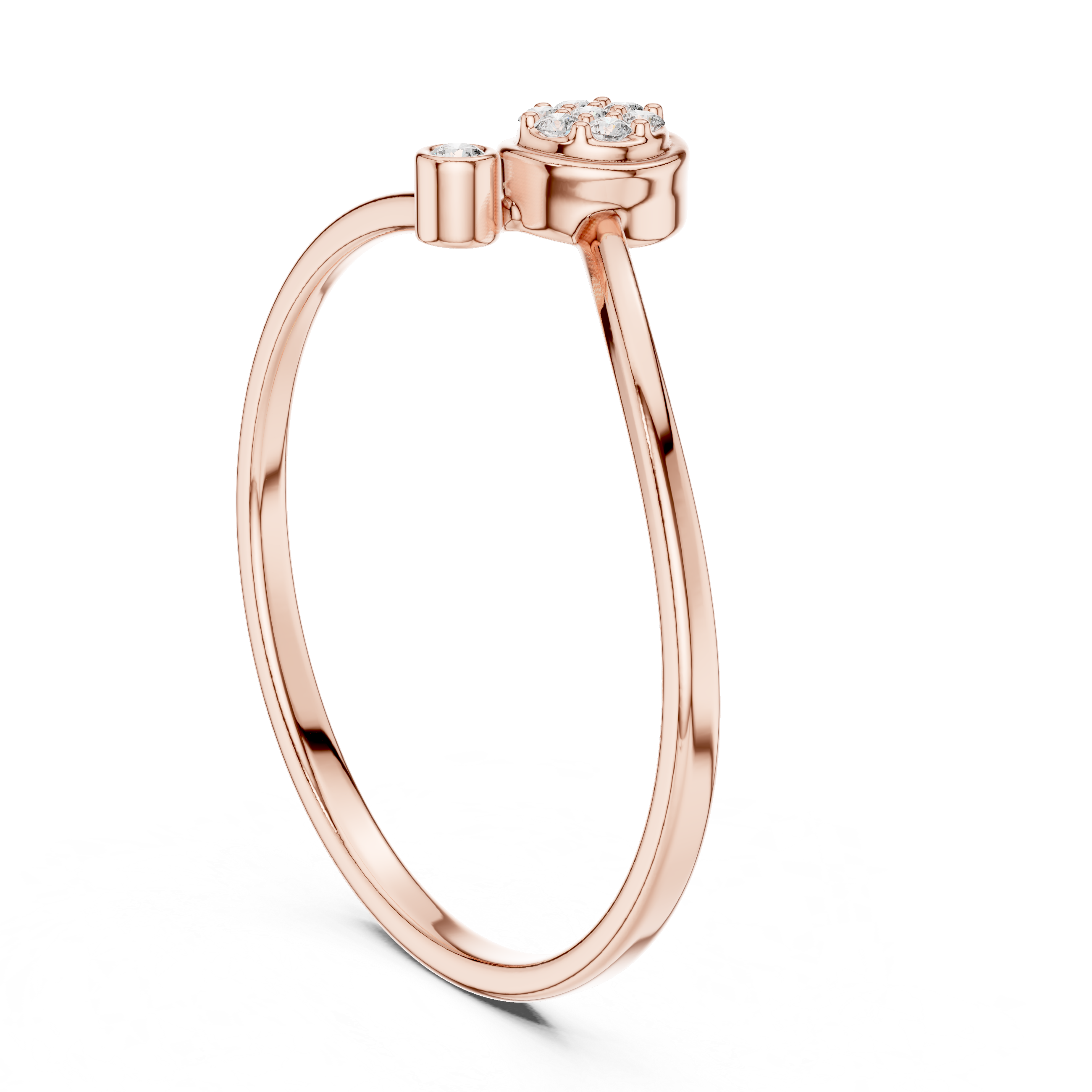 Minimal Cluster Diamond Ring