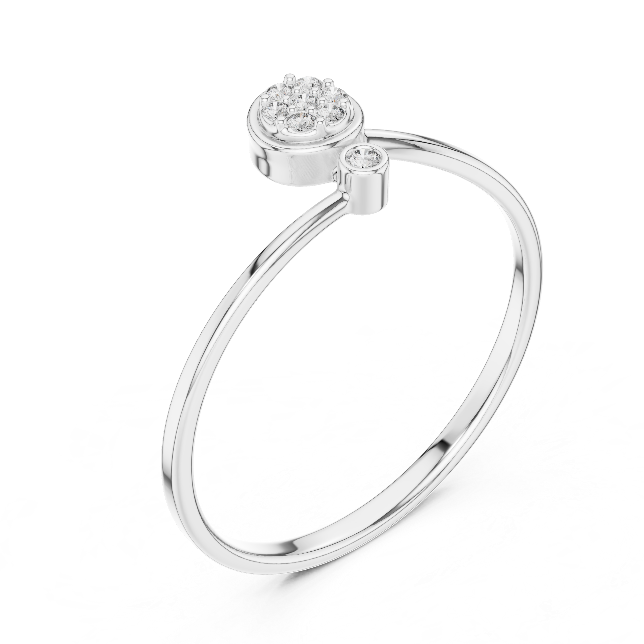 Minimal Cluster Diamond Ring