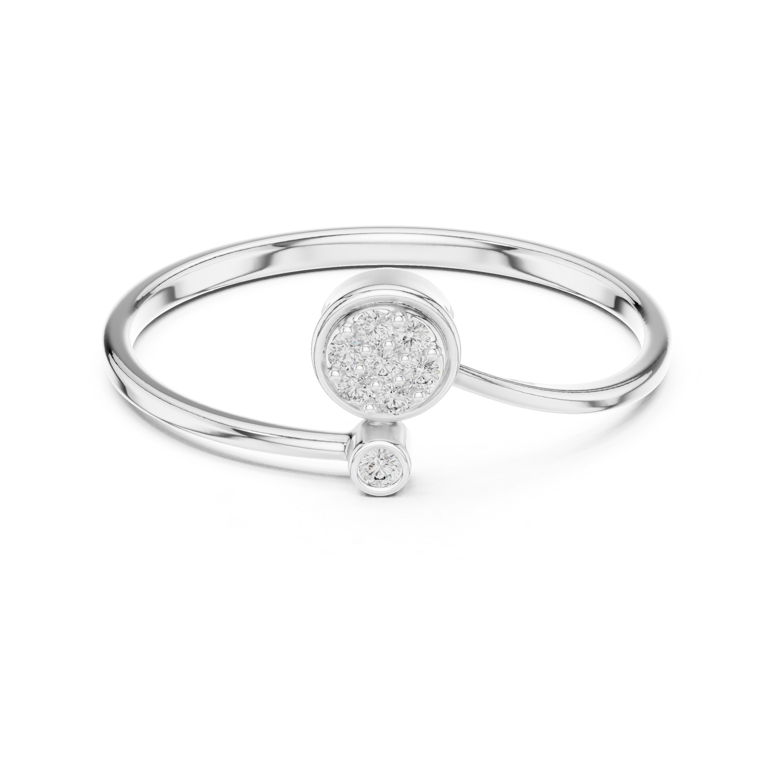 Minimal Cluster Diamond Ring