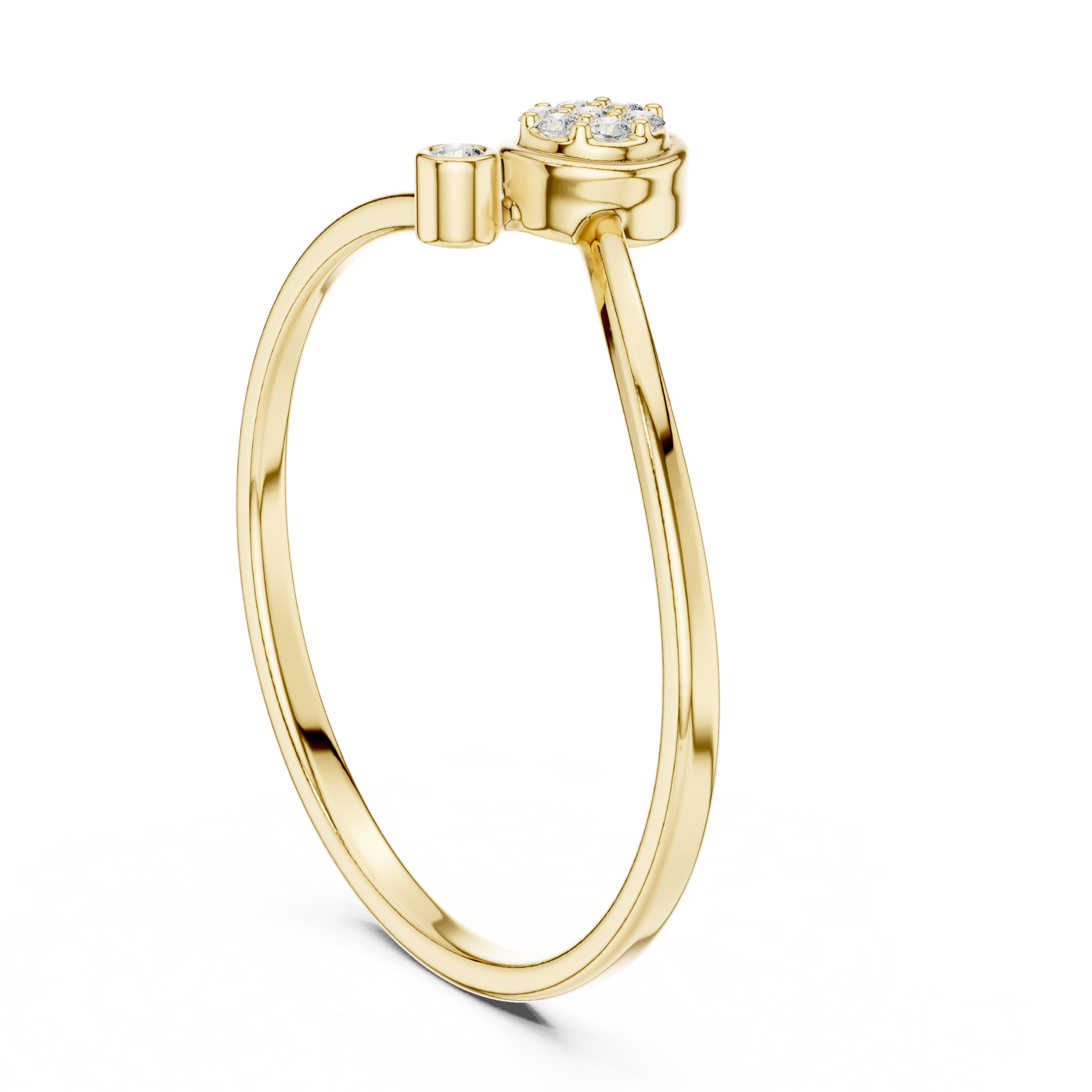 Minimal Cluster Diamond Ring
