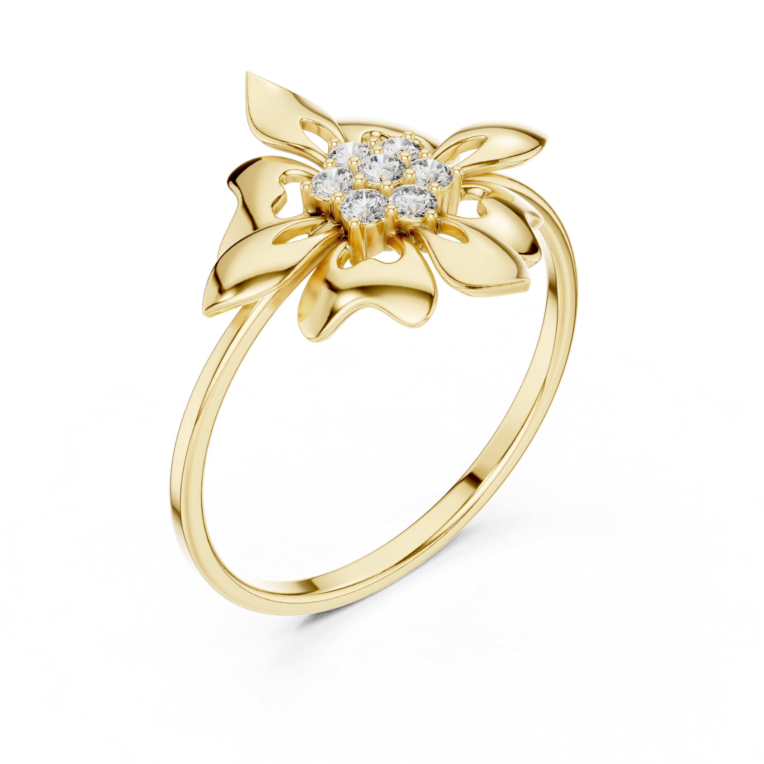 Floral Star Diamond Ring