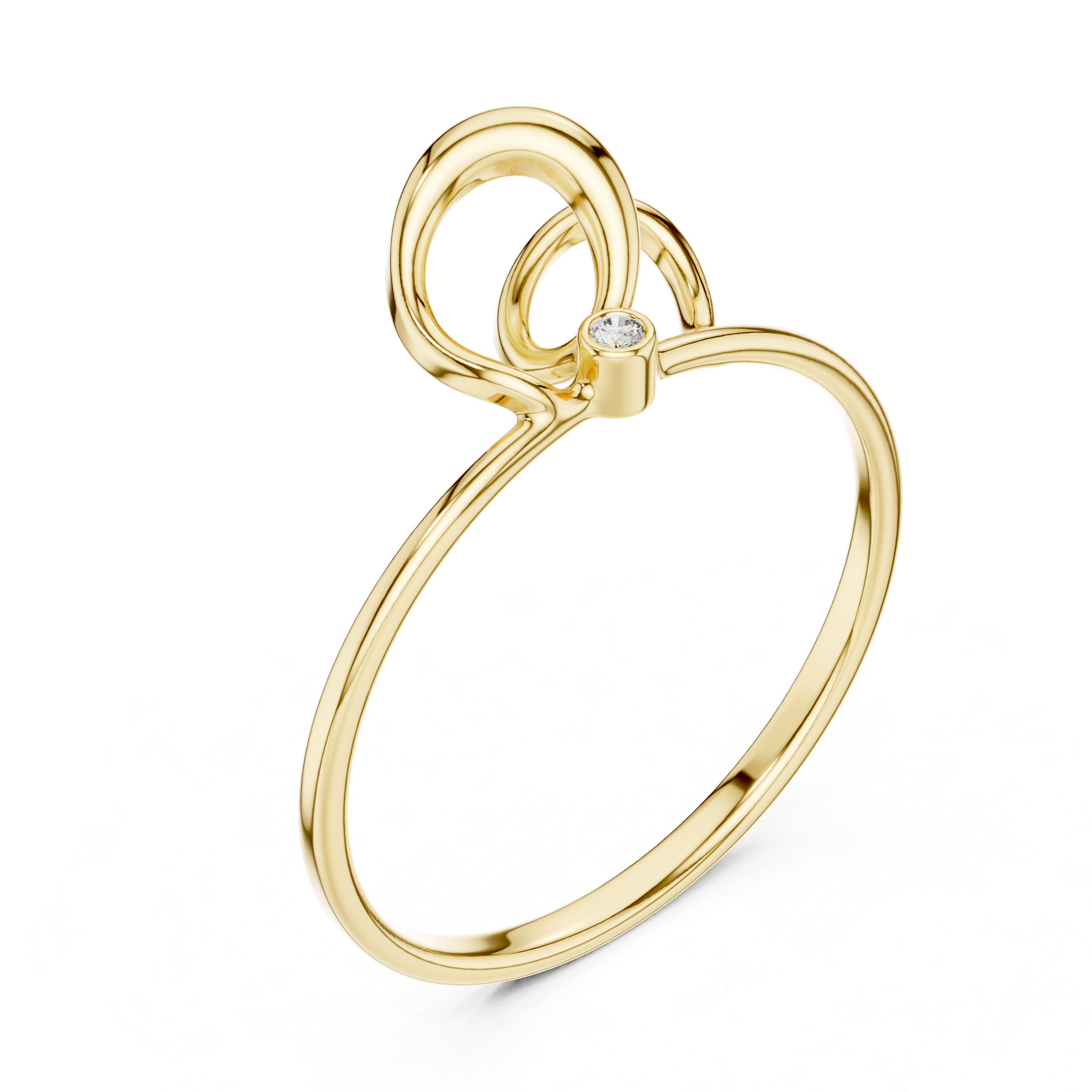 Minimal Loop Diamond Ring