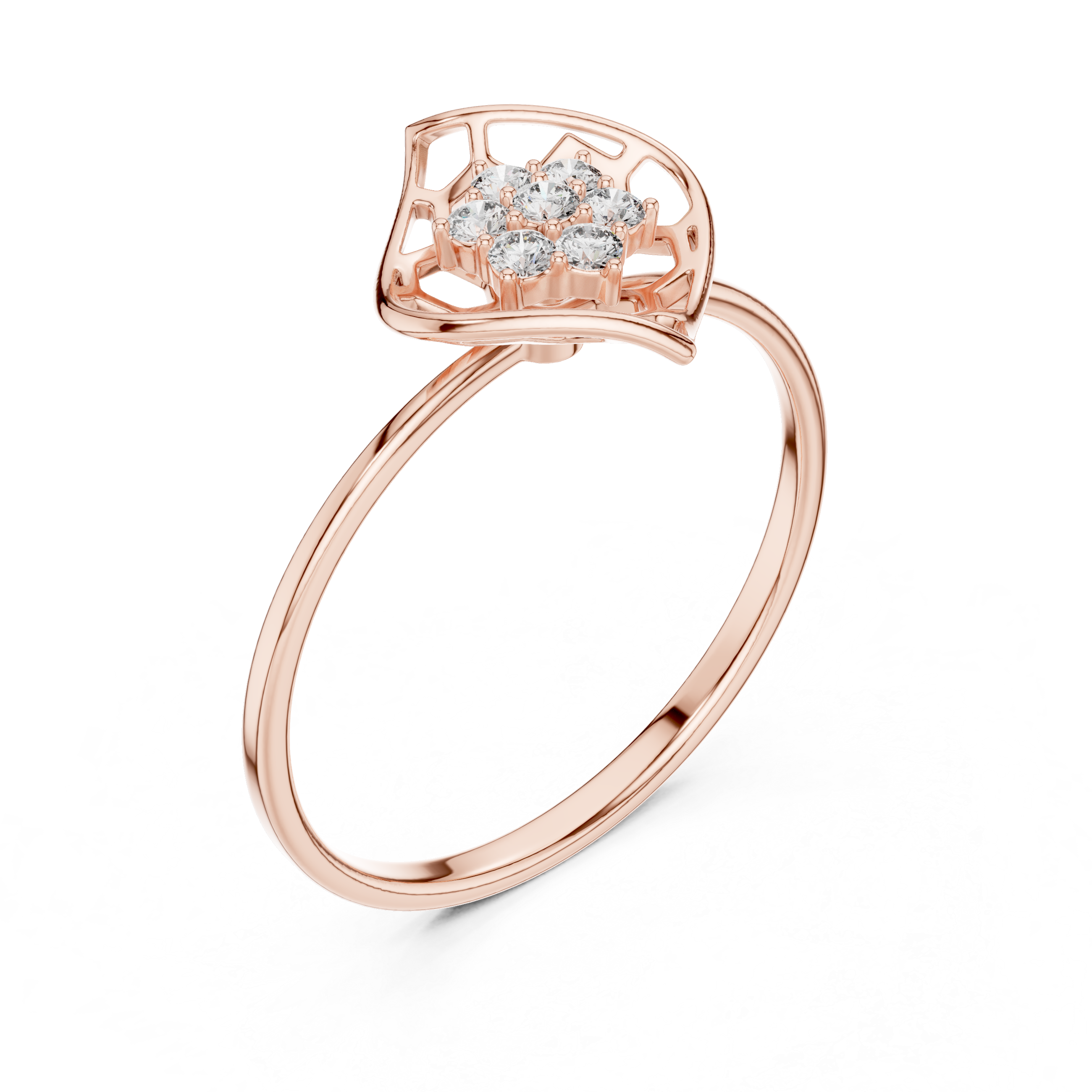 Geometric Cluster Diamond Ring