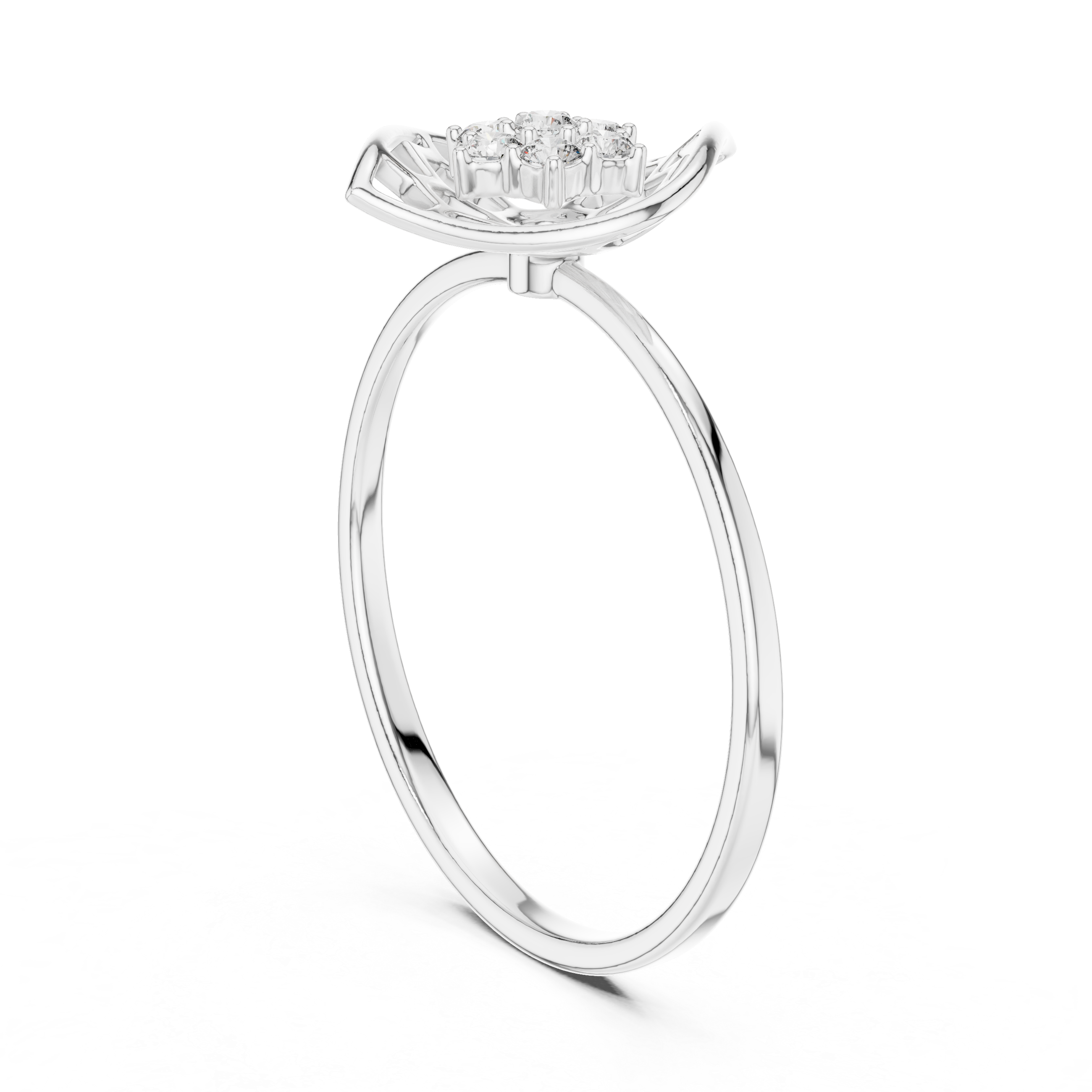 Geometric Cluster Diamond Ring