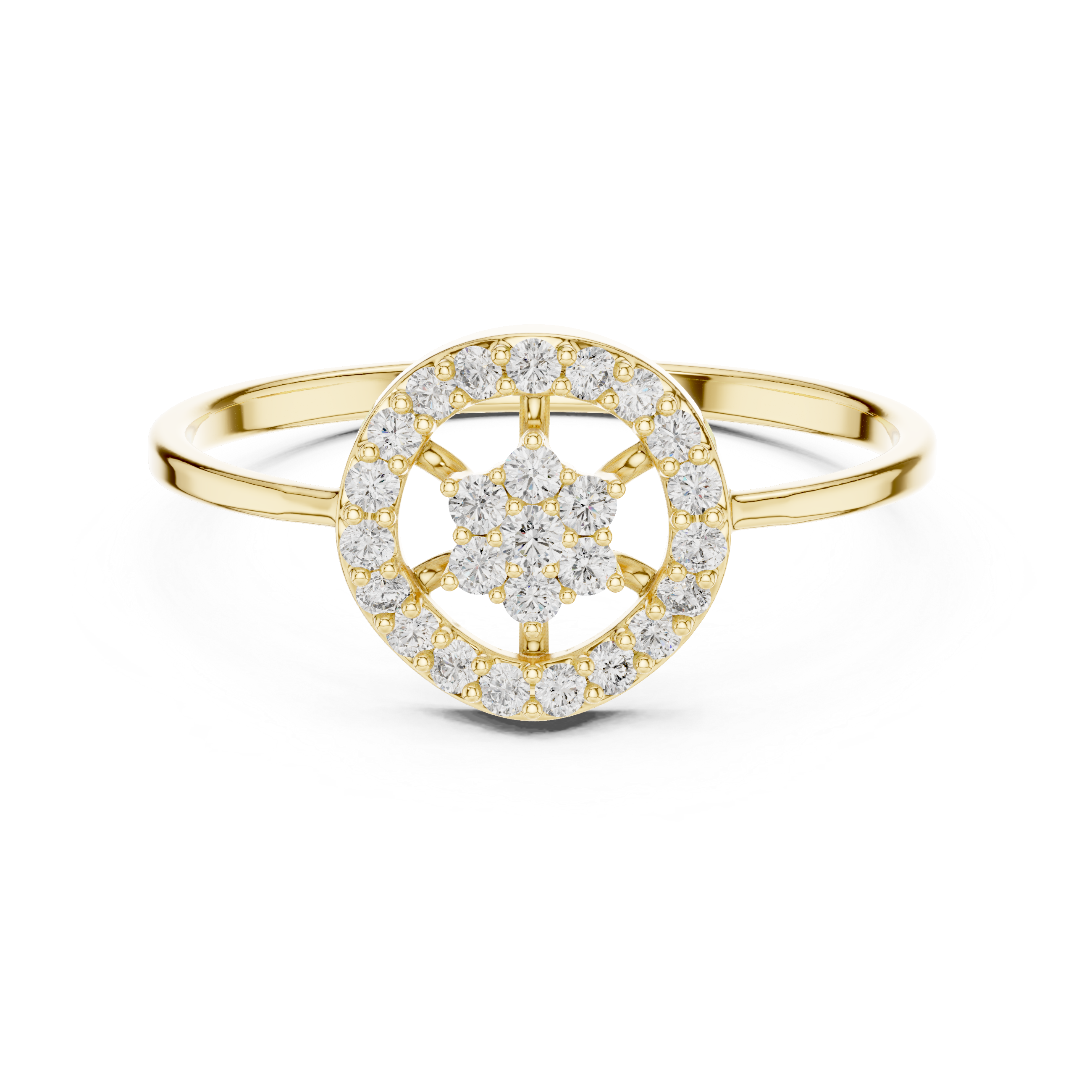 Diamond Halo Circle Ring