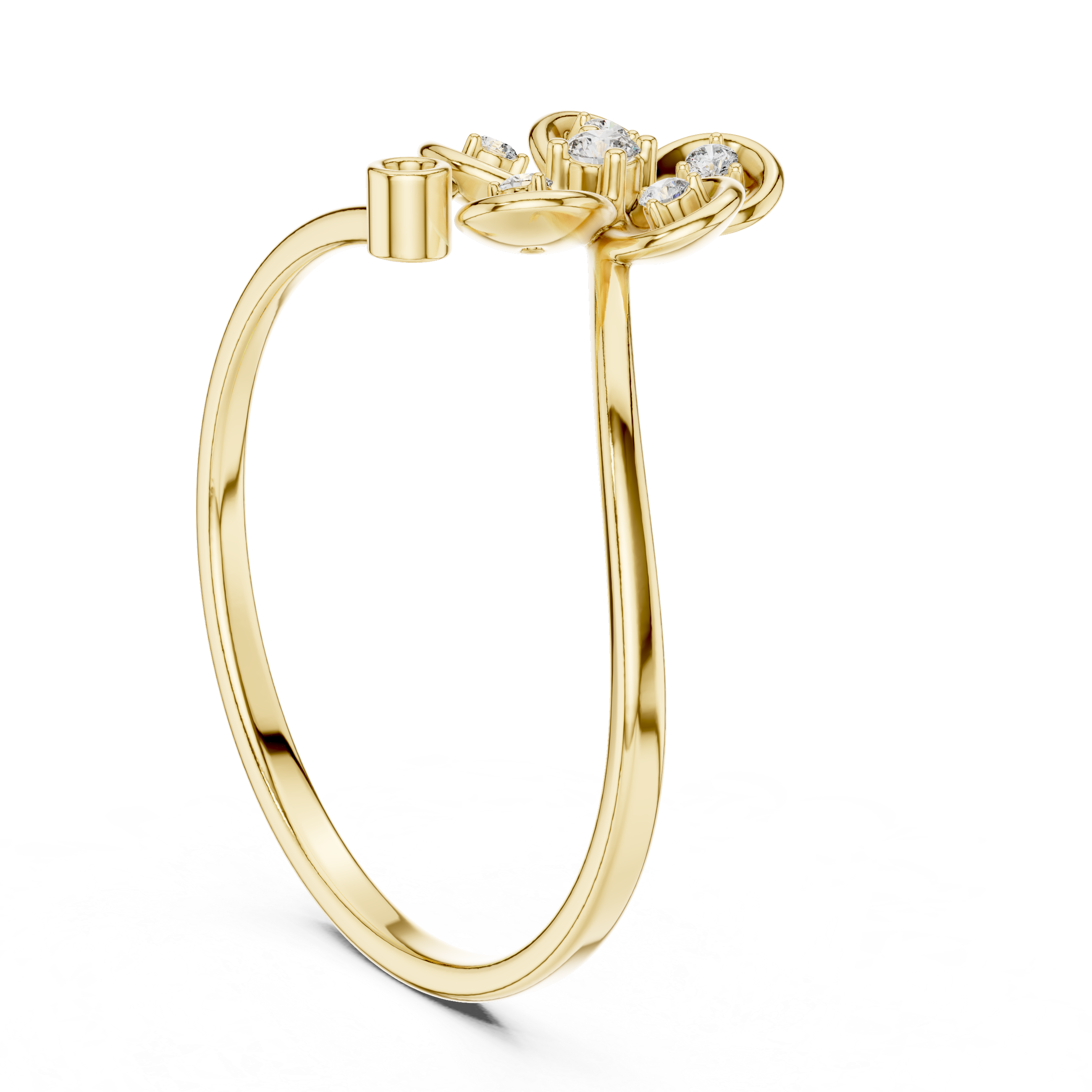Minimal Daisy Diamond Ring