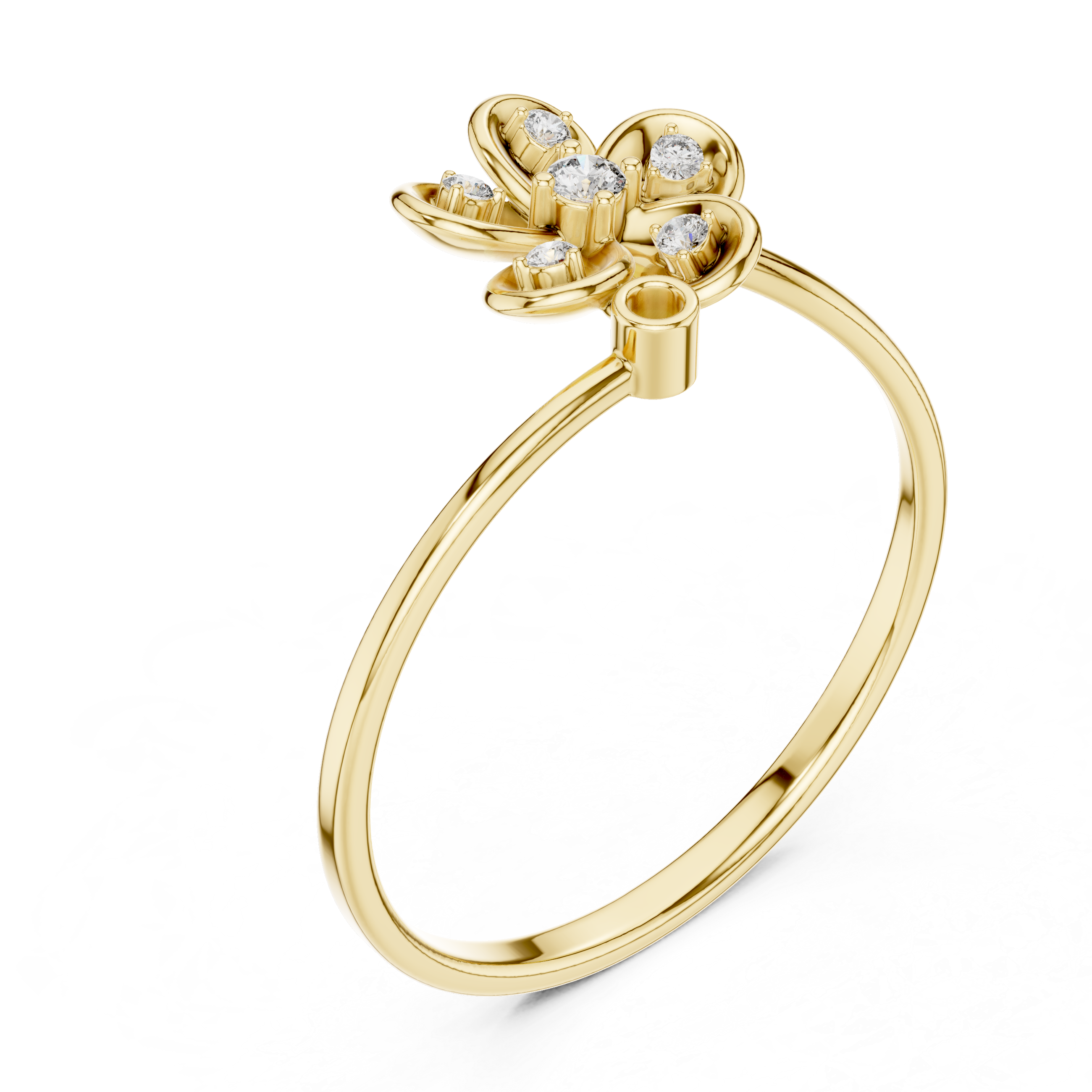 Minimal Daisy Diamond Ring