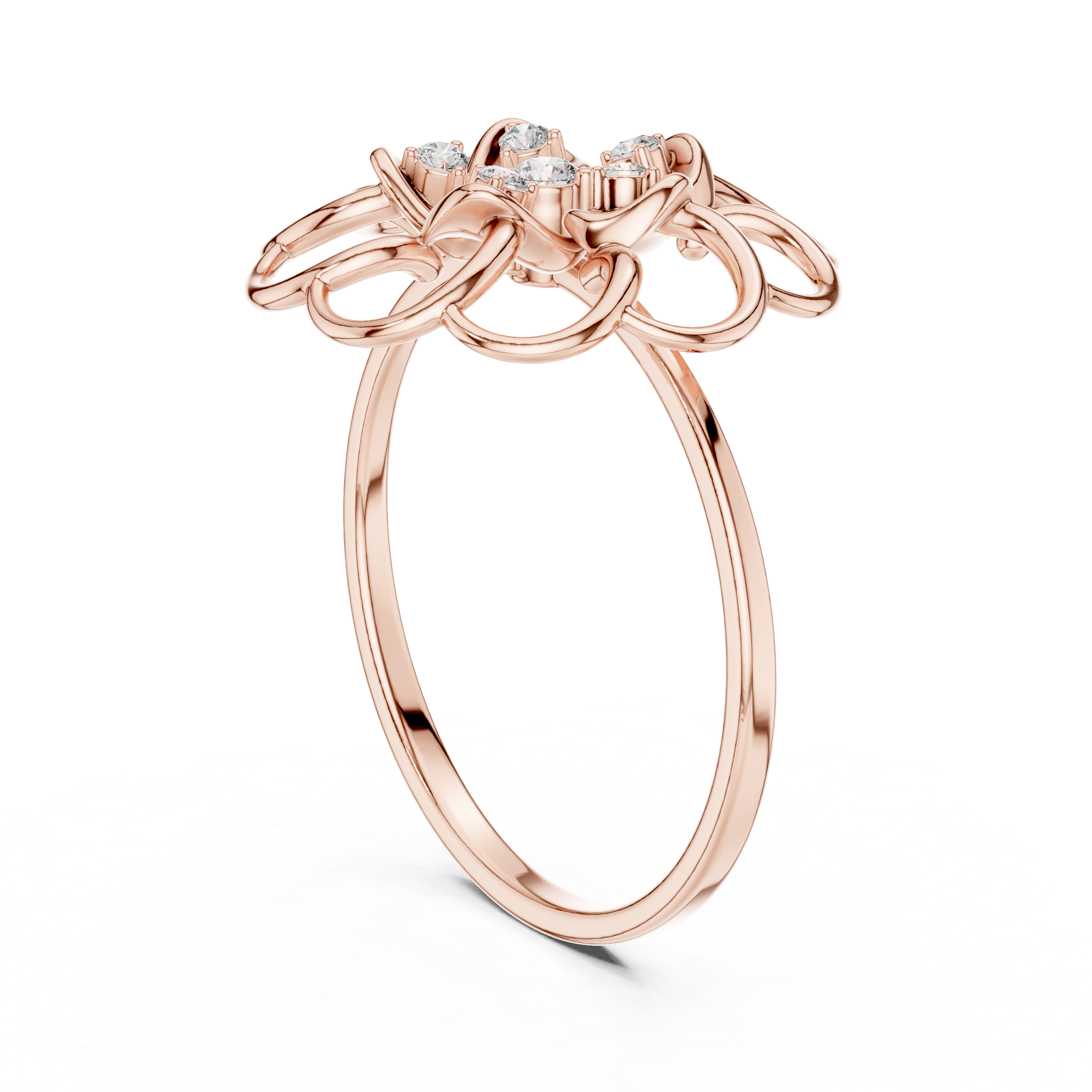 Open Bloom Diamond Ring