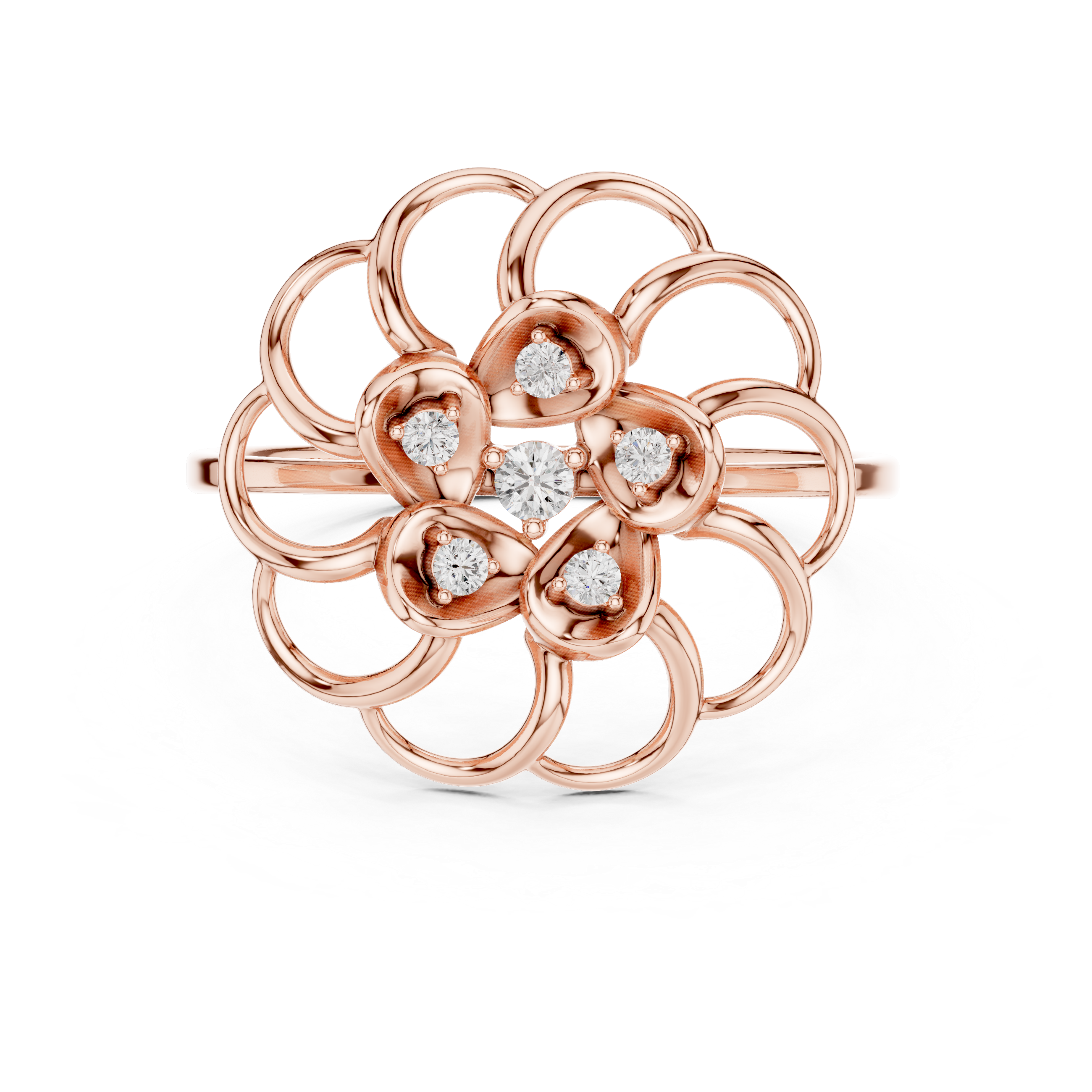 Open Bloom Diamond Ring