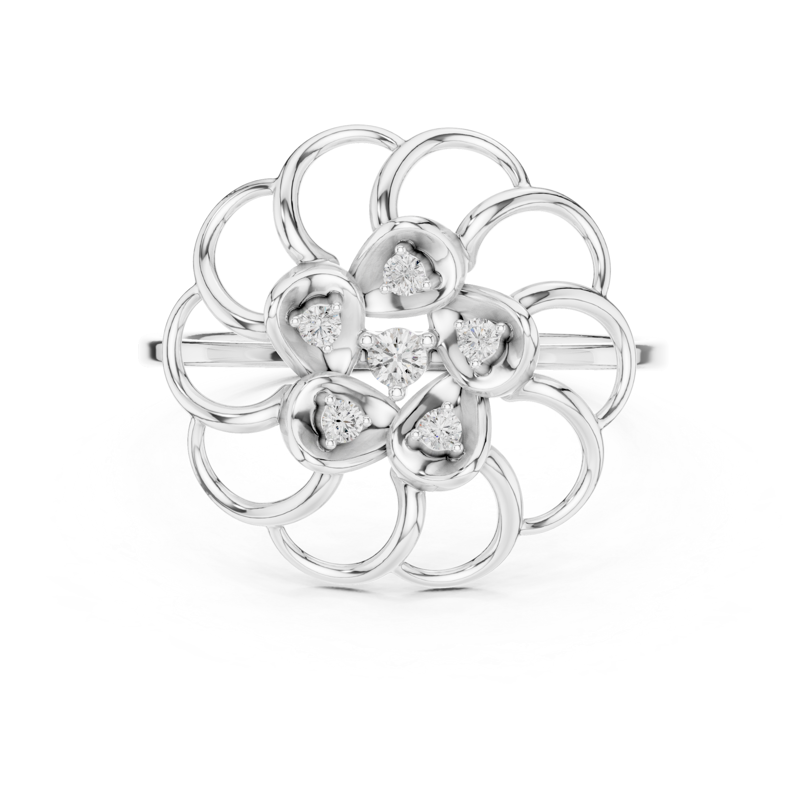 Open Bloom Diamond Ring