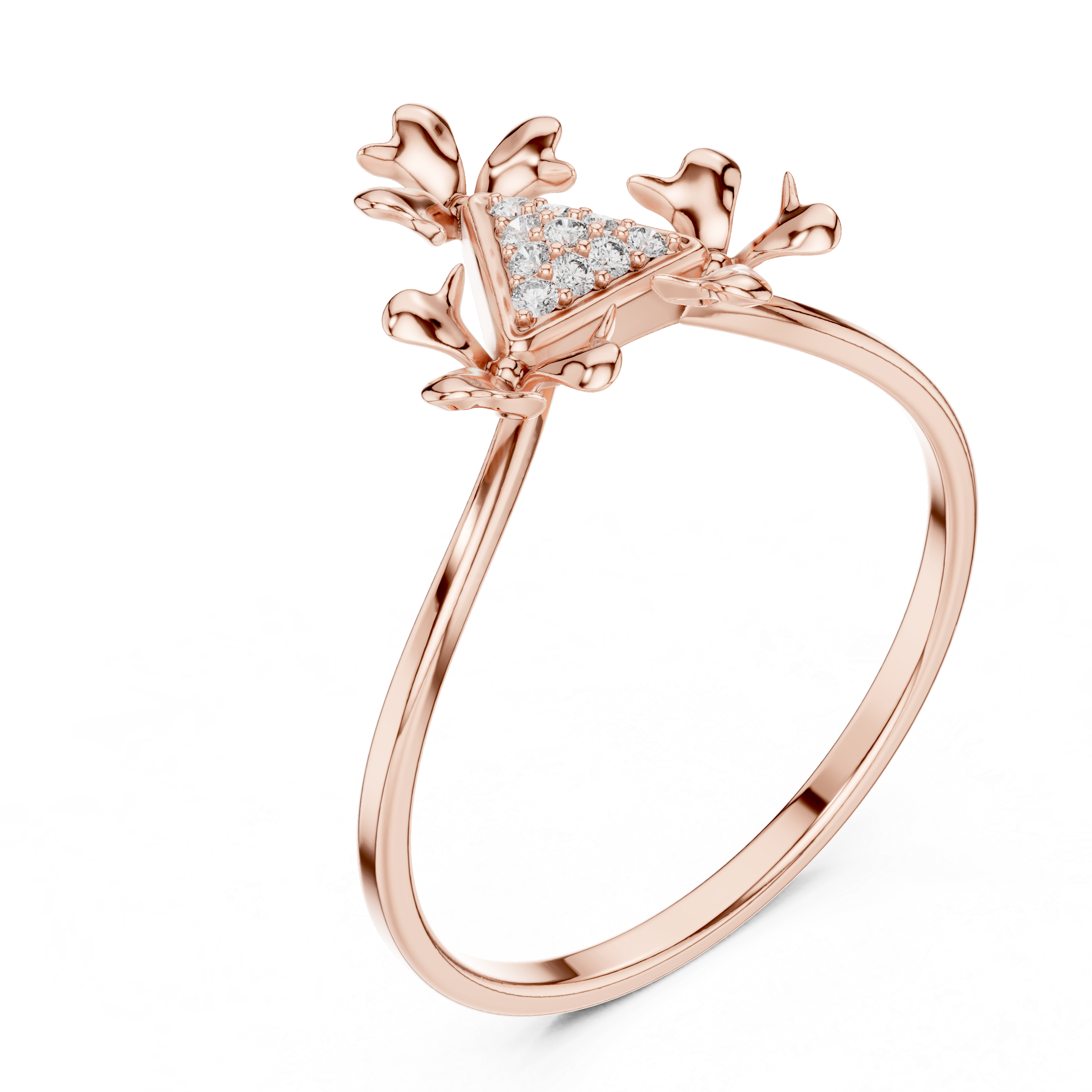 Modern Triangle Diamond Ring