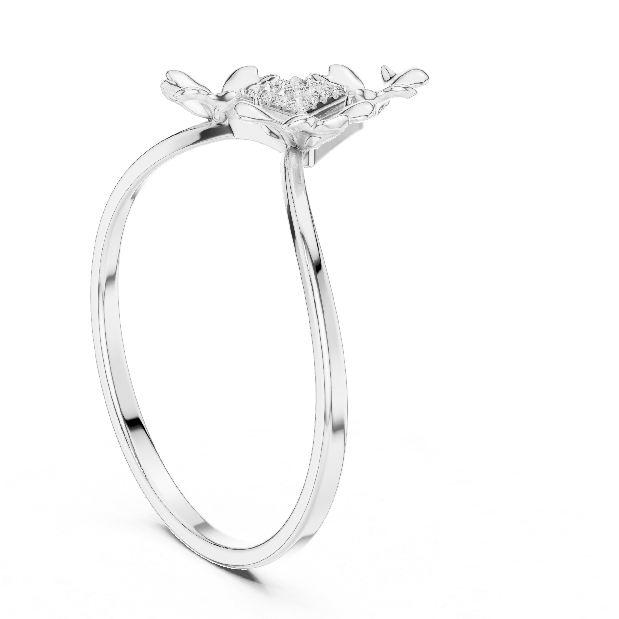 Modern Triangle Diamond Ring