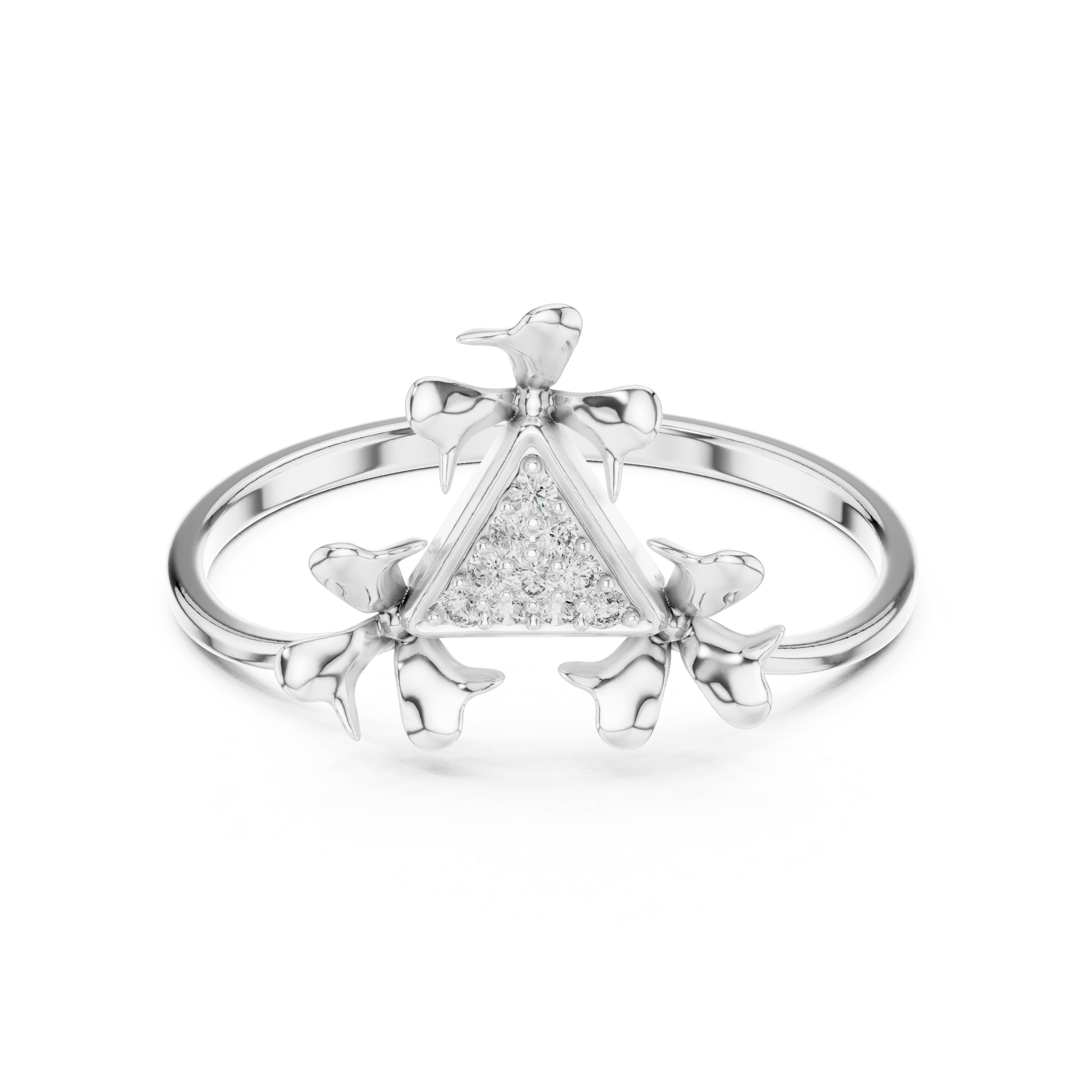 Modern Triangle Diamond Ring